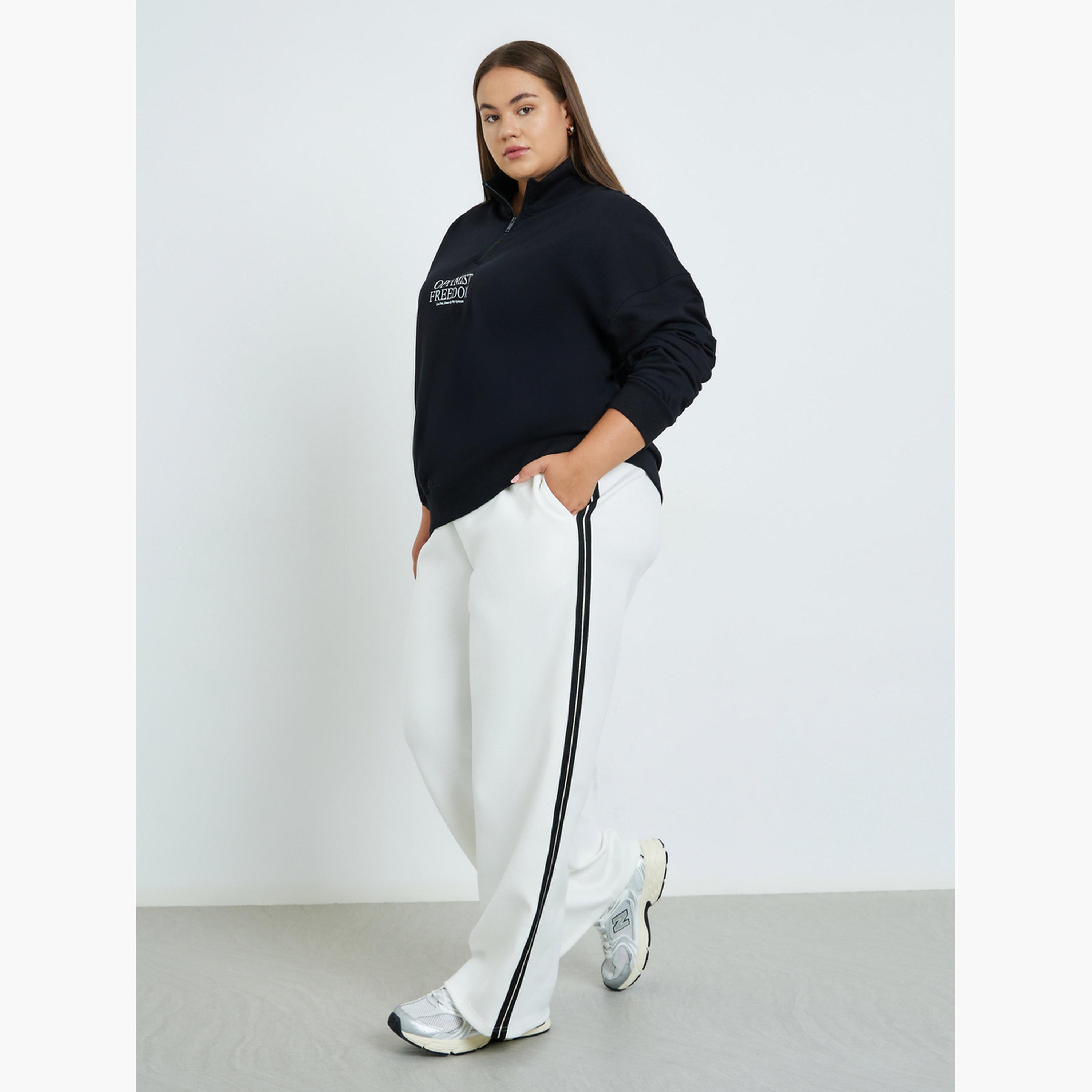 Styli Women Plus Size Off White Relaxed Fit Joggers-women-clothing-bottoms-joggers-image-2