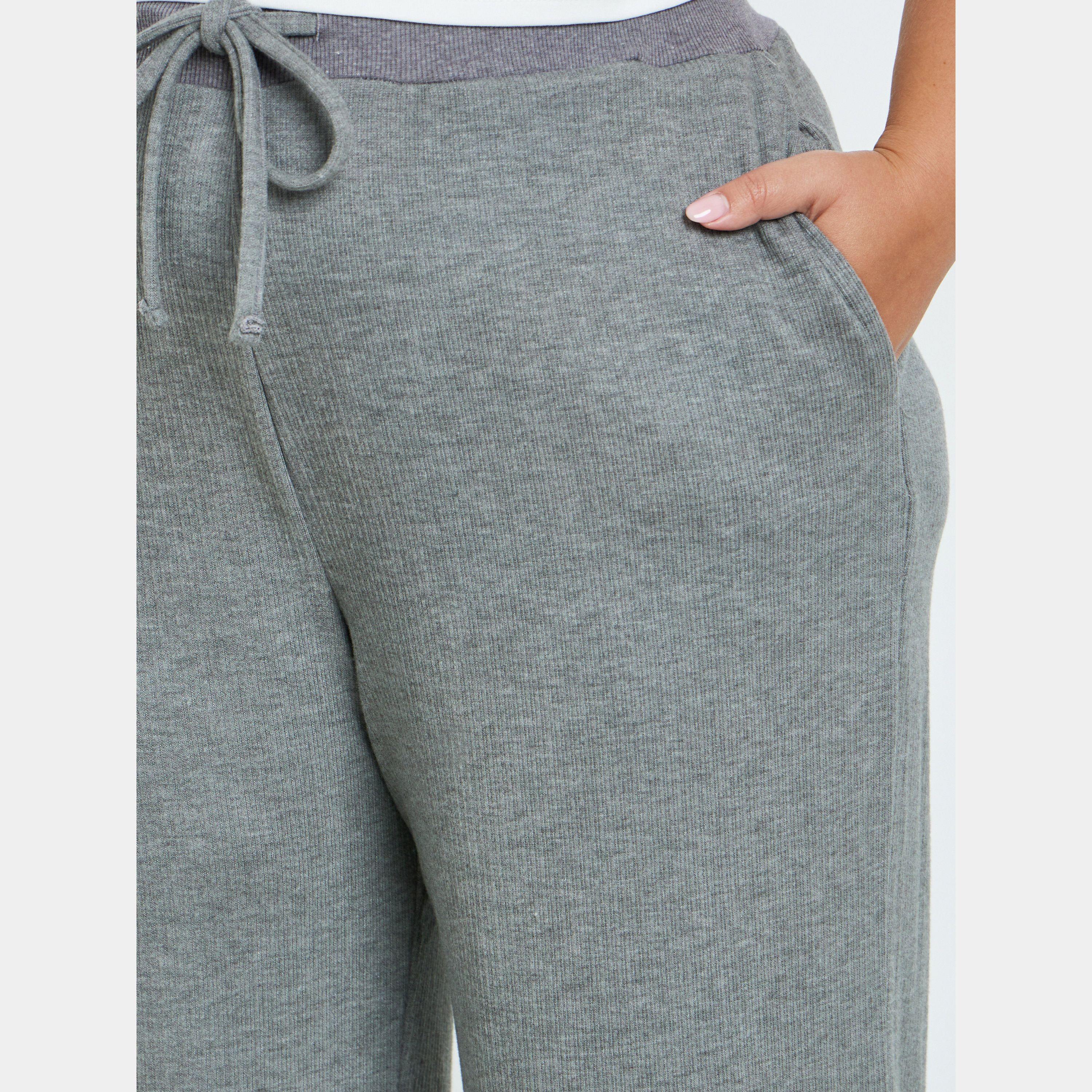 Styli Plus Size Grey Ribbed Relaxed Fit Joggers-women-clothing-bottoms-joggers-image-3