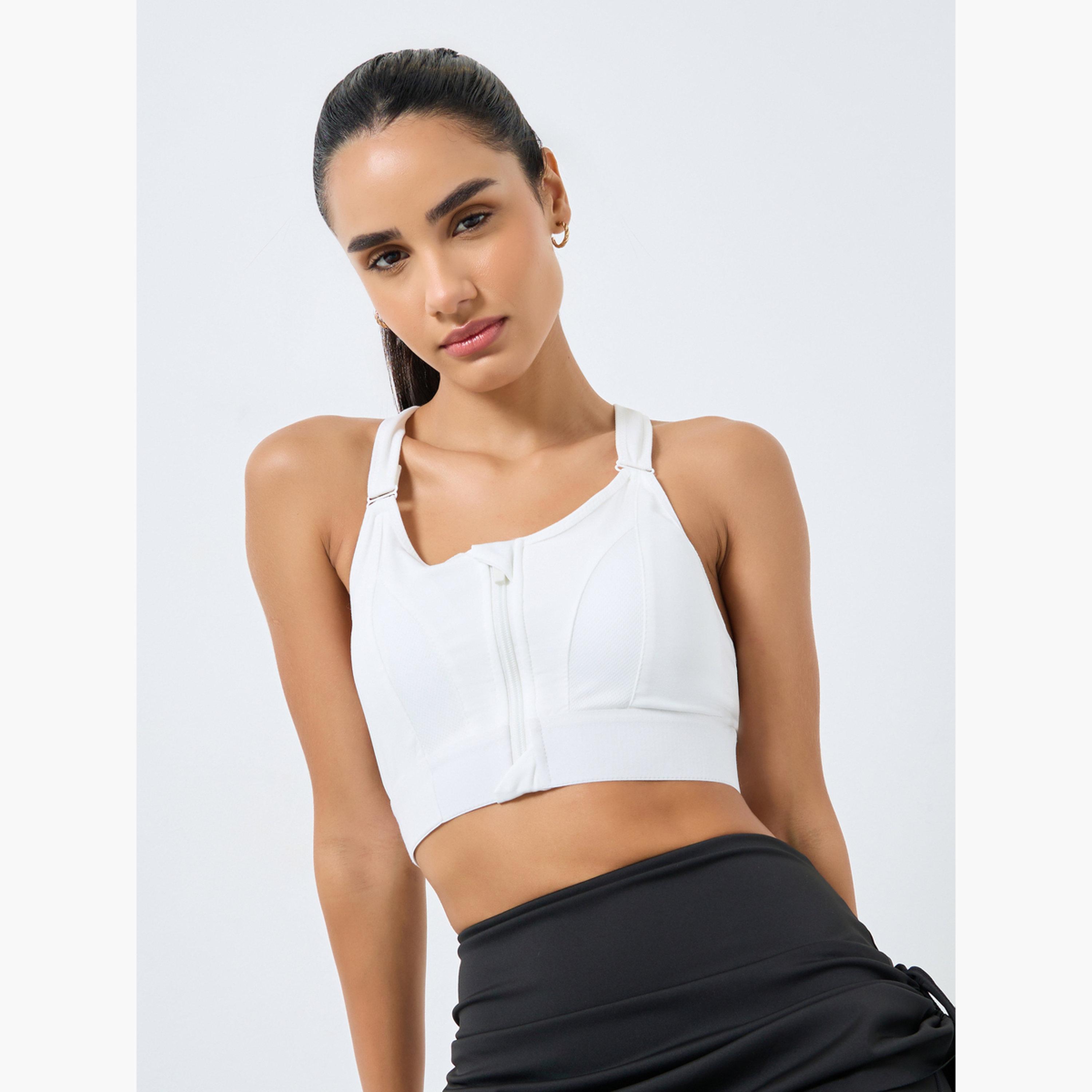 Styli Adjustable Straps and Underband with Front Zip Sports Bra-men-clothing-sportswearandactivewear-tshirtsandpolos-image-3
