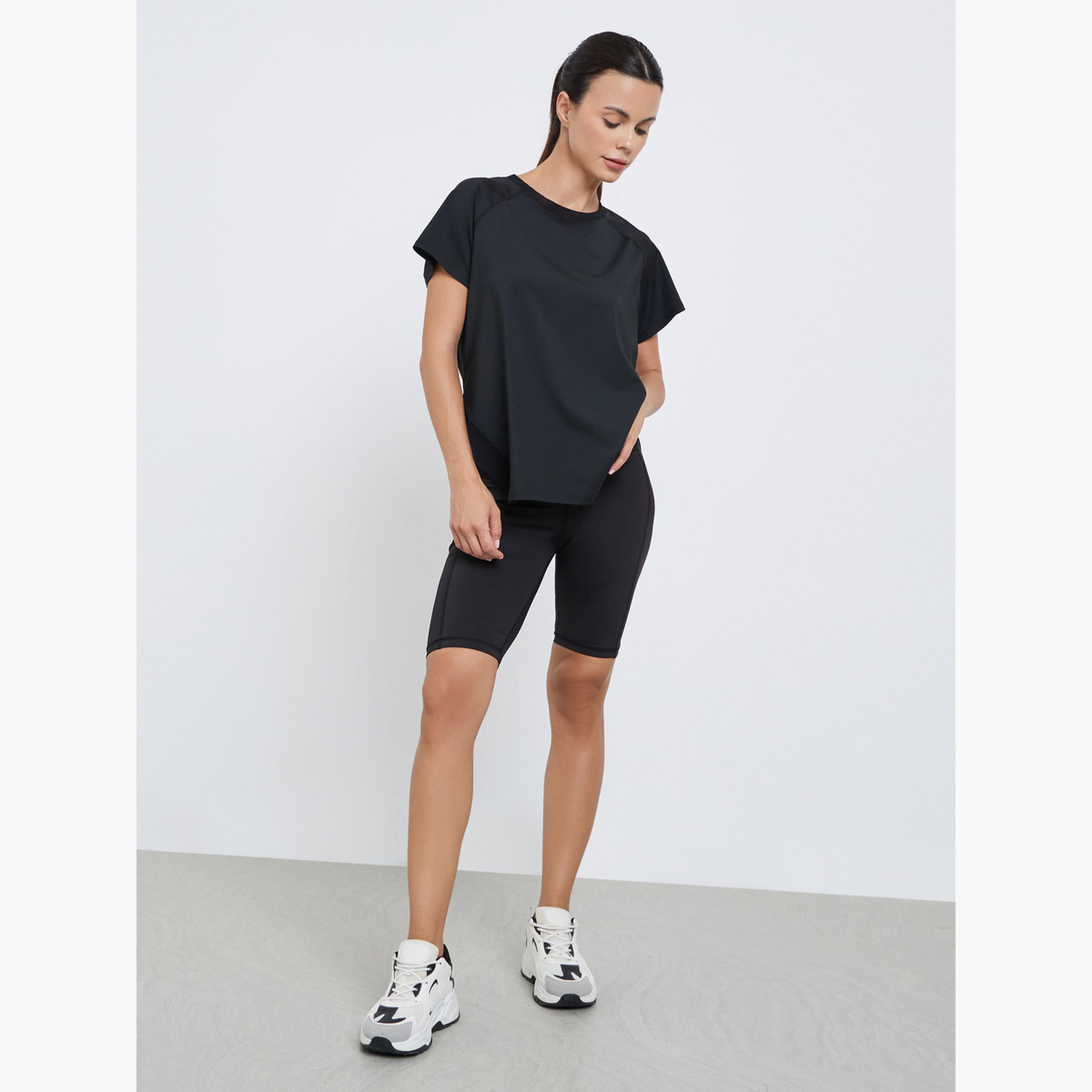 Styli Side Cut Mesh Insert Hem Loose Fit Top-women-clothing-sportswearandactivewear-tshirtsandvests-image-2