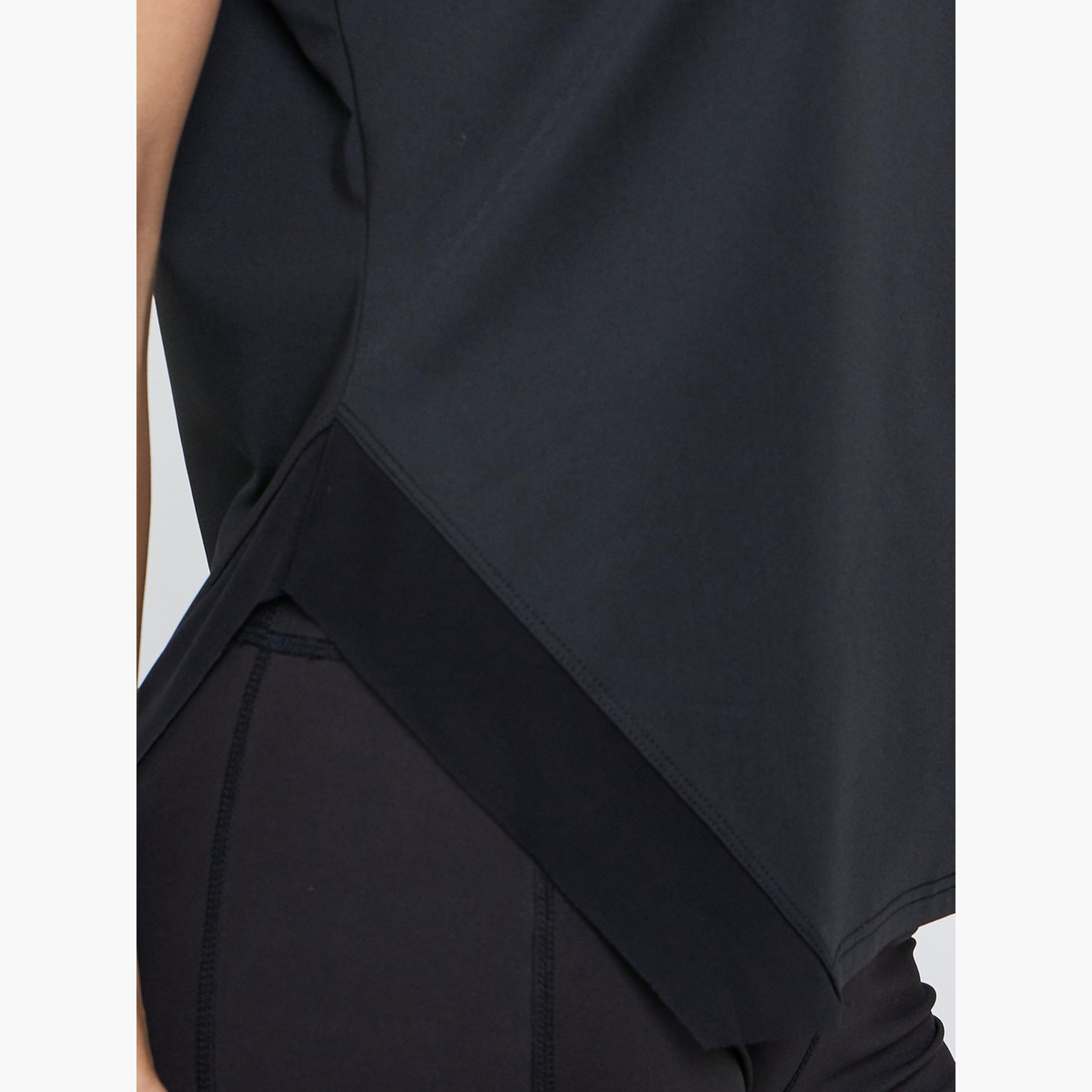 ستايلي - توب فضفاض مع حاشية شبكية مقطوعة من الجانب-women-clothing-sportswearandactivewear-tshirtsandvests-image-3