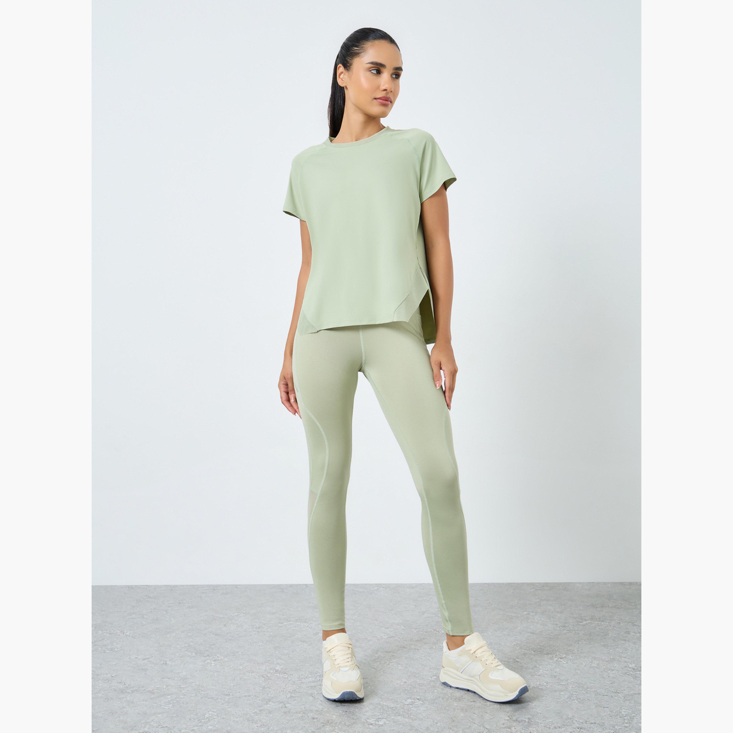 Styli Side Cut Mesh Insert Hem Loose Fit Top-women-clothing-sportswearandactivewear-tshirtsandvests-image-2