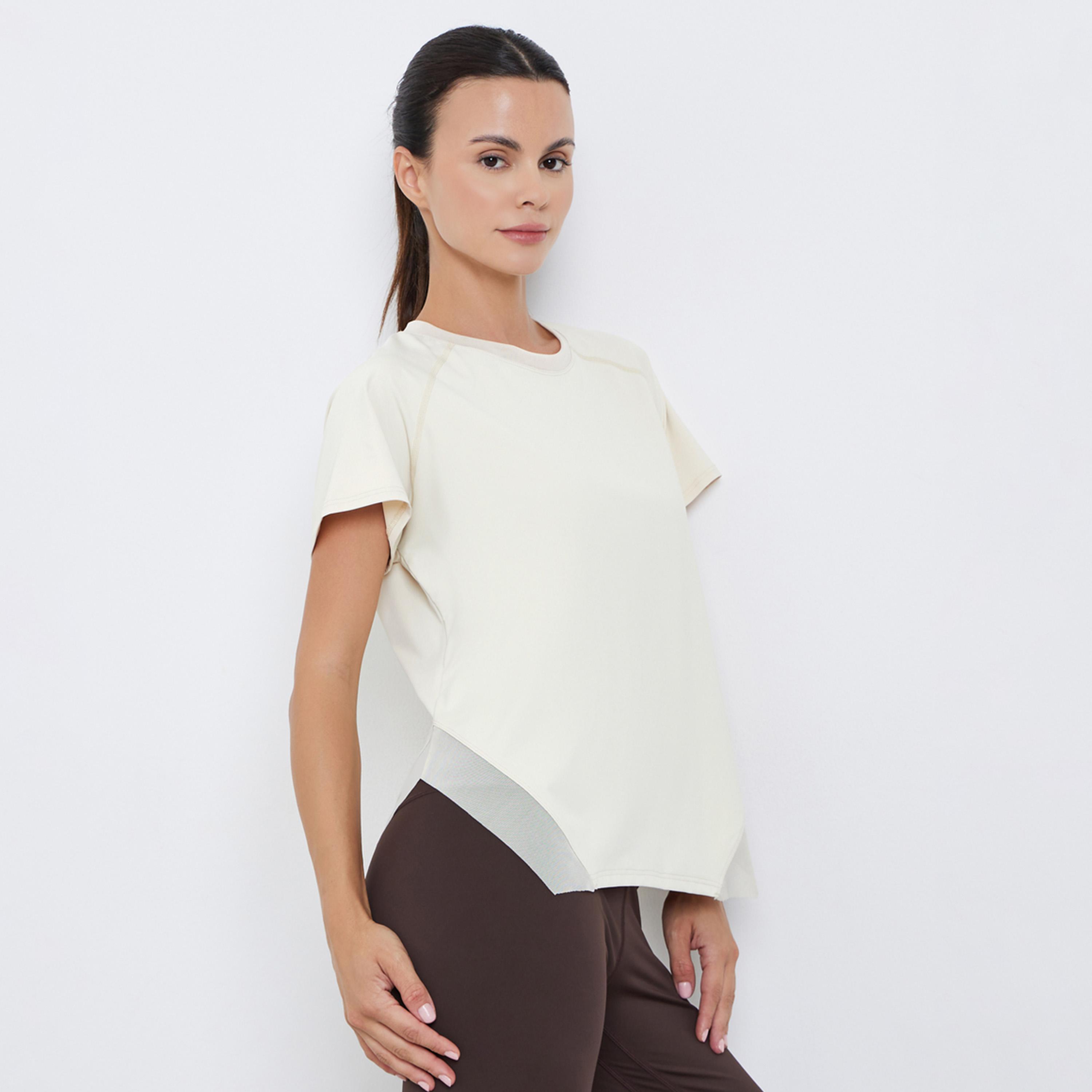 Styli Side Cut Mesh Insert Hem Loose Fit Top-women-clothing-sportswearandactivewear-tshirtsandvests-image-1