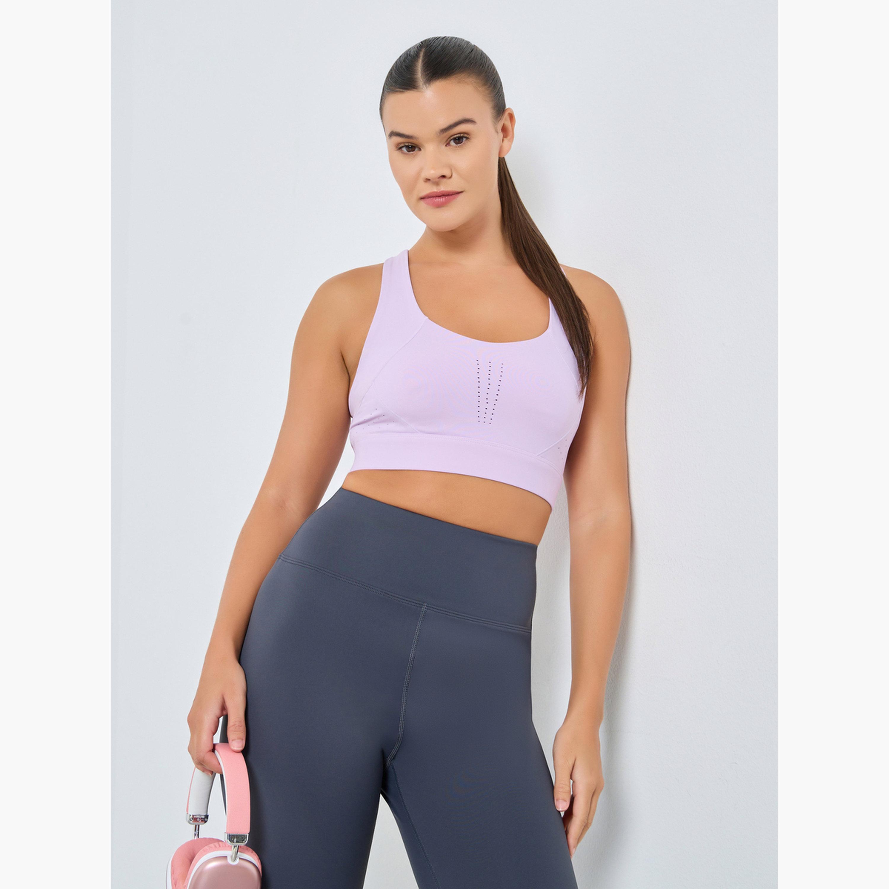 ستايلي - صدرية سباق رياضية بظهر مشبك مع إغلاق خطاف-women-clothing-sportswearandactivewear-sportsbras-image-1