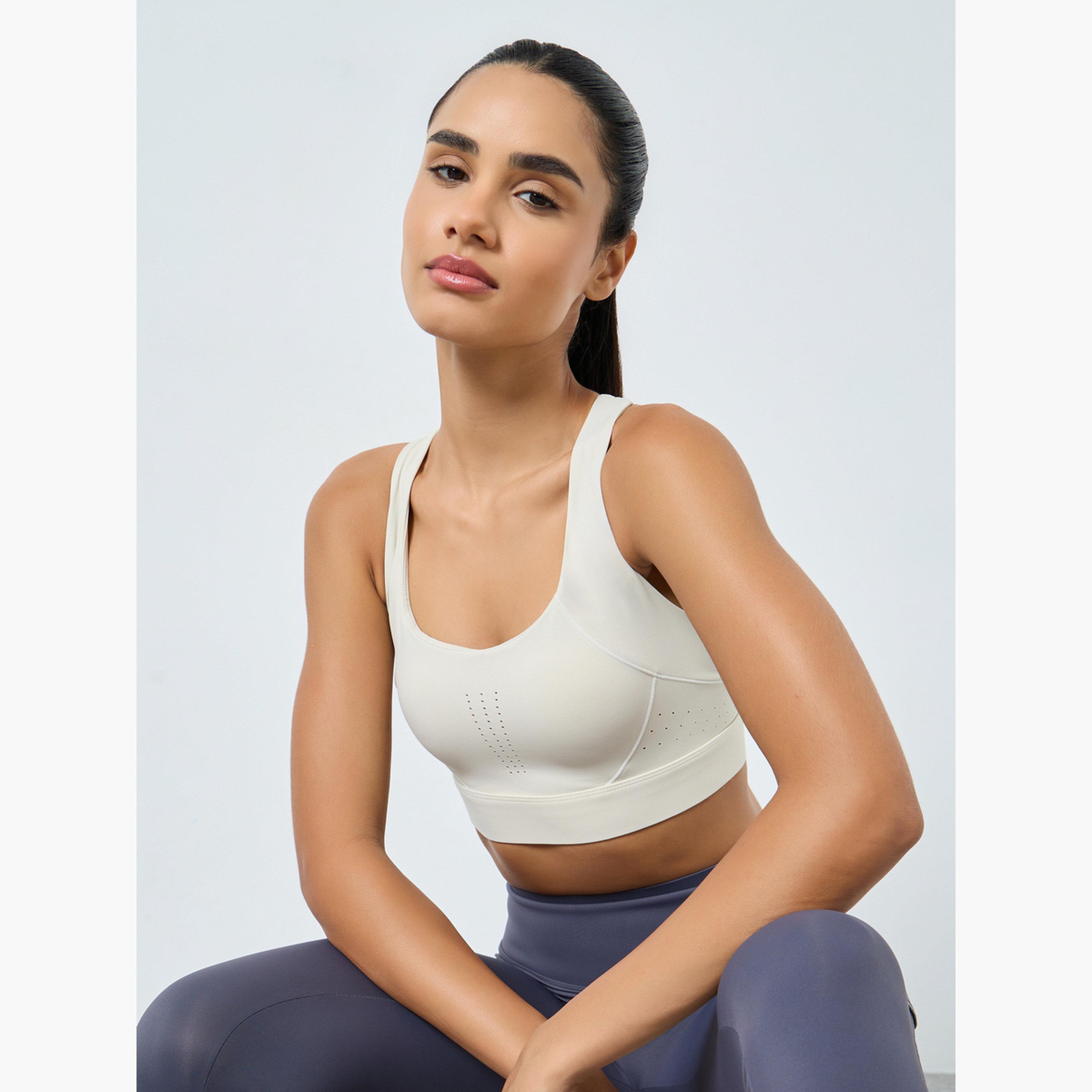 Styli Hook and Eye Racerback Perforated Sports Bra-men-clothing-sportswearandactivewear-tshirtsandpolos-image-1