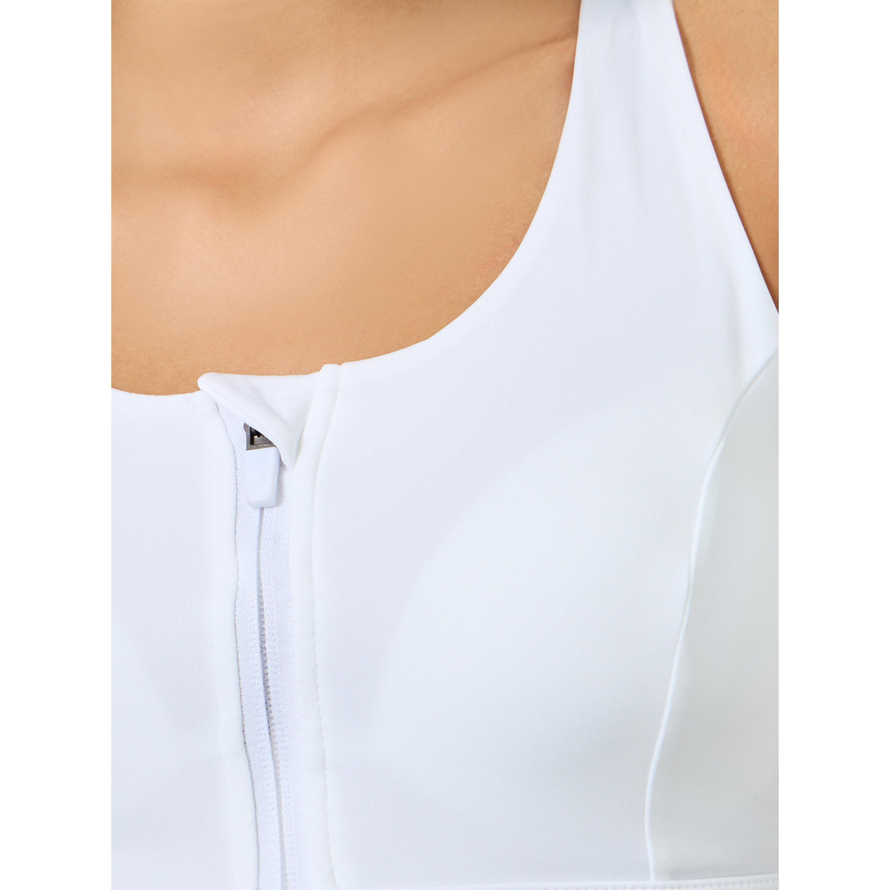 ستايلي - حمالة صدر رياضية بيضاء بسحاب أمامي وظهر متقاطع - دعم عالي-women-clothing-lingerie-bras-image-4
