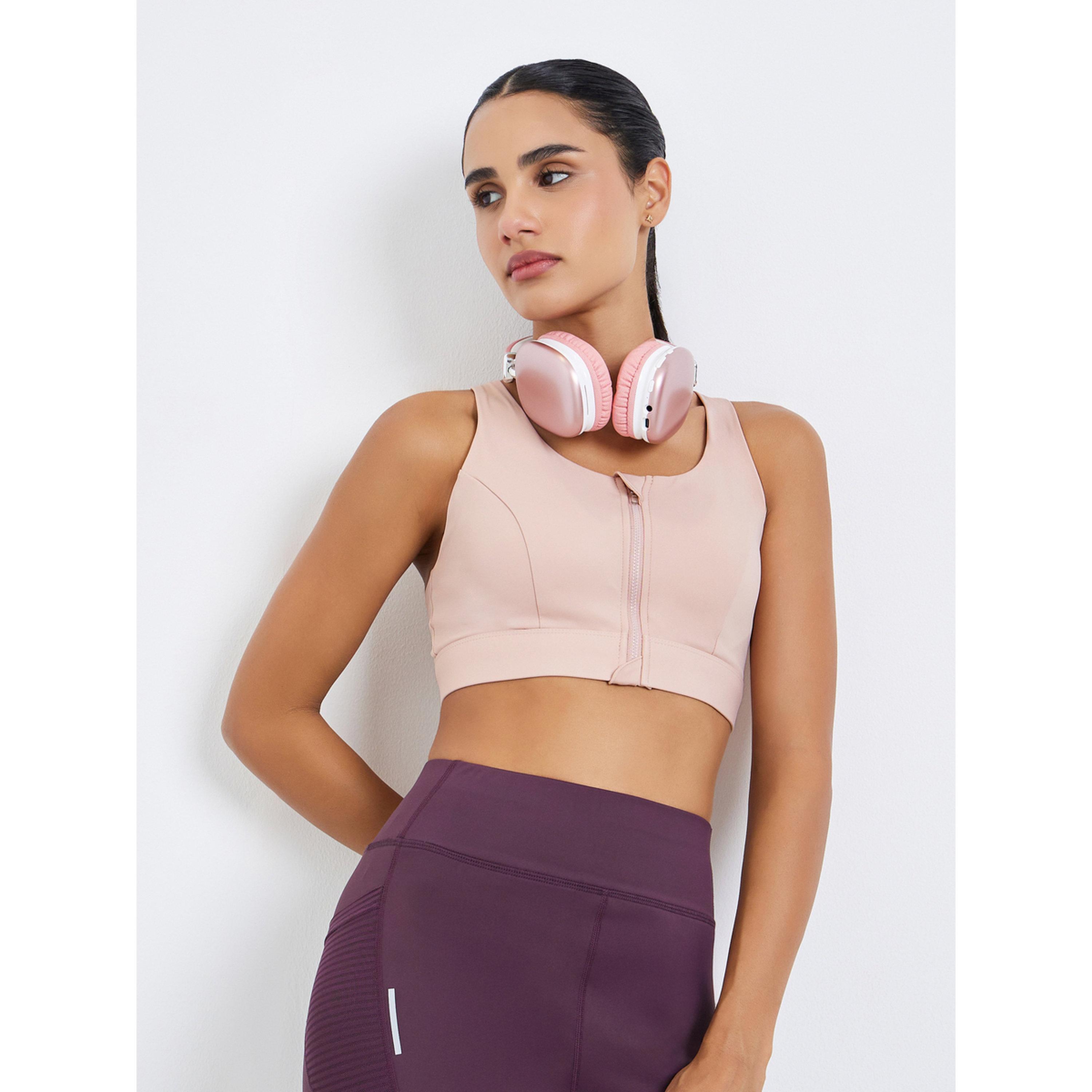 Styli Women Racerback Peep Front Zip Up Sports Bra-women-clothing-lingerie-bras-image-1