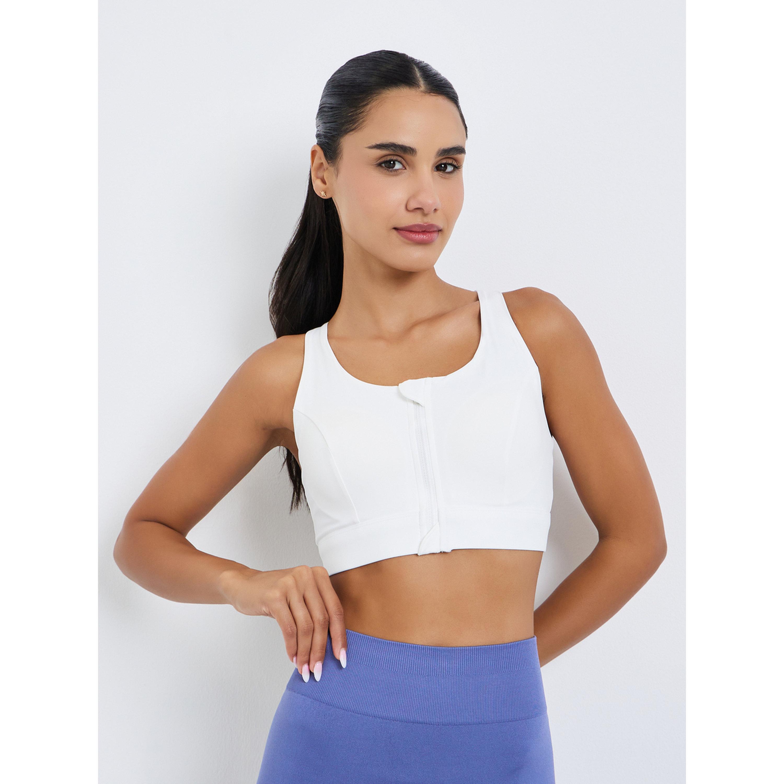 صدرية رياضية بنمط ريسرباك وسحَّاب امامي-women-clothing-lingerie-bras-image-1