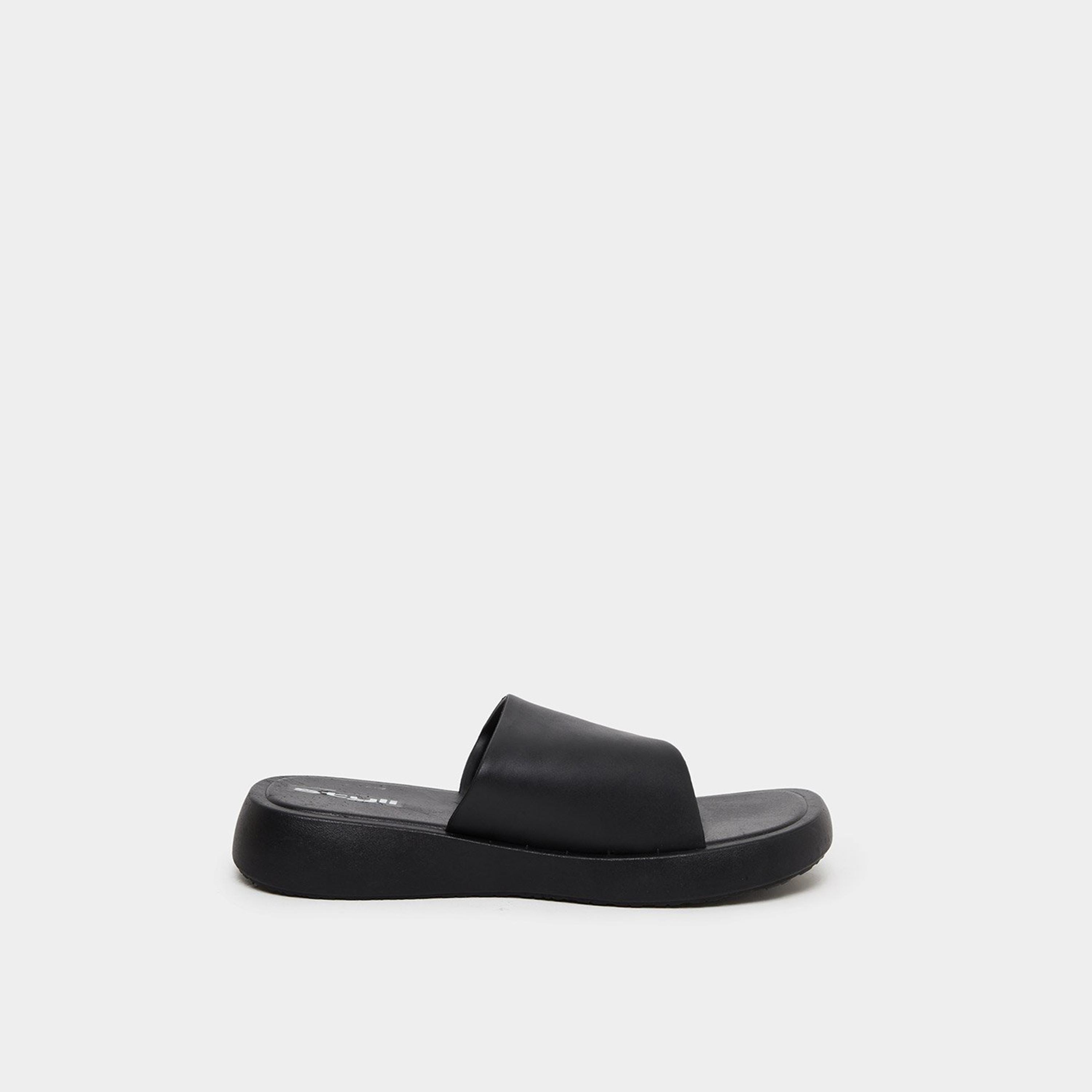 ستايلي - شبشب أسود سهل الارتداء متقاطع-women-shoes-sandals-flats-image-3