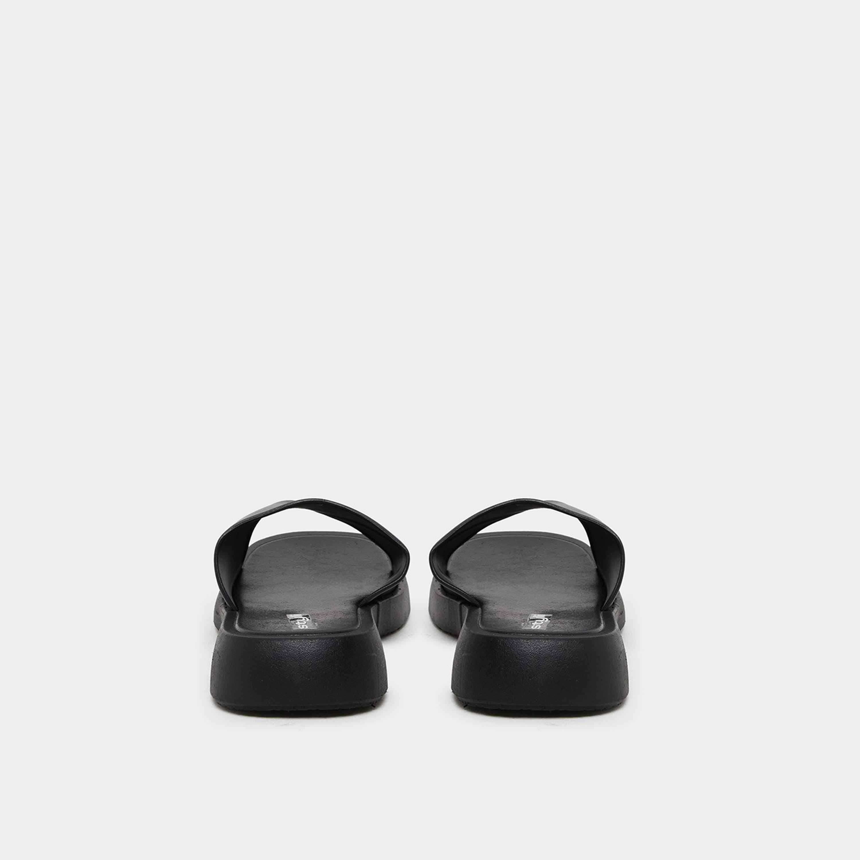 ستايلي - شبشب أسود سهل الارتداء متقاطع-women-shoes-sandals-flats-image-5