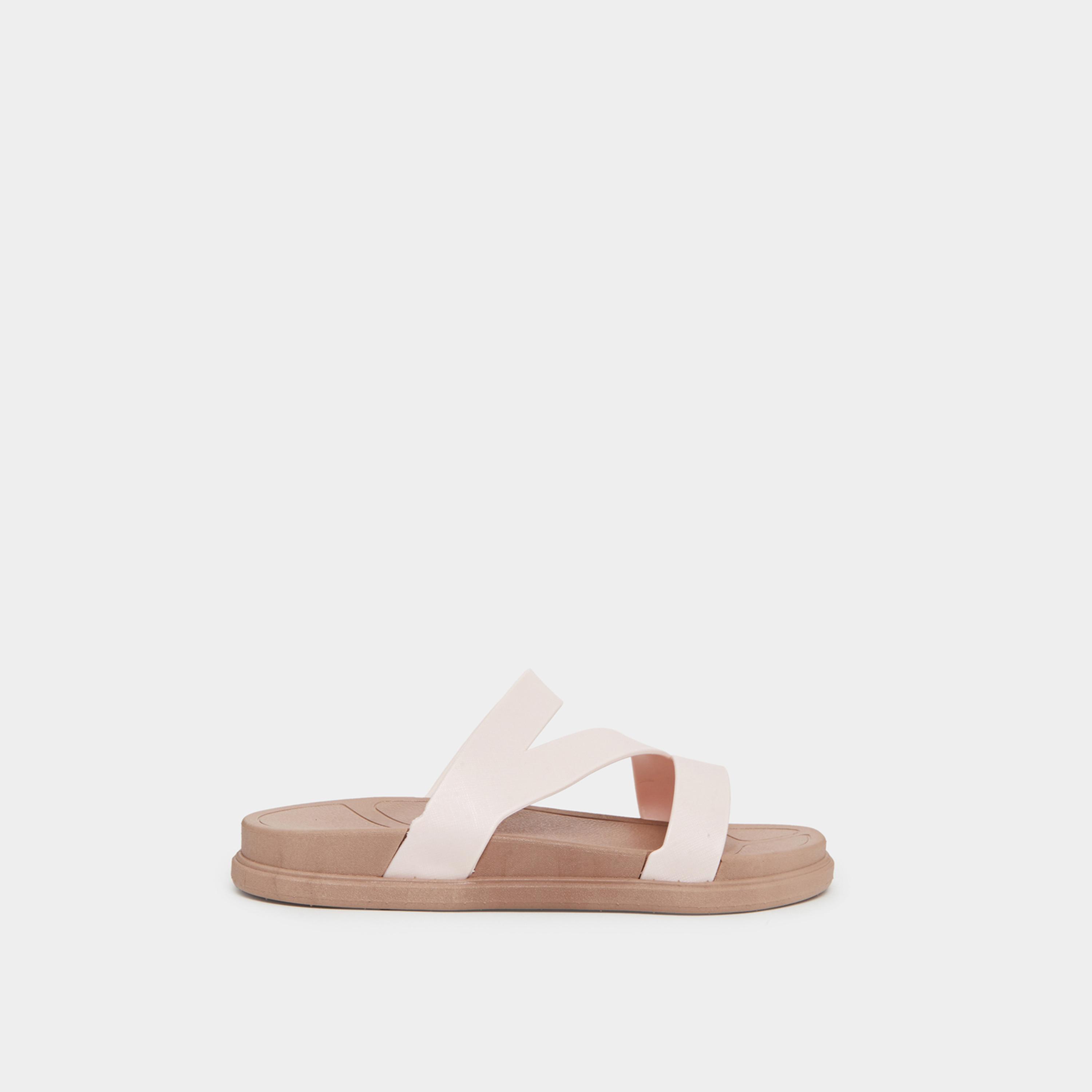 ستايلي - صندل مسطح متقاطع باللون الوردي للنساء-women-shoes-sandals-flats-image-3