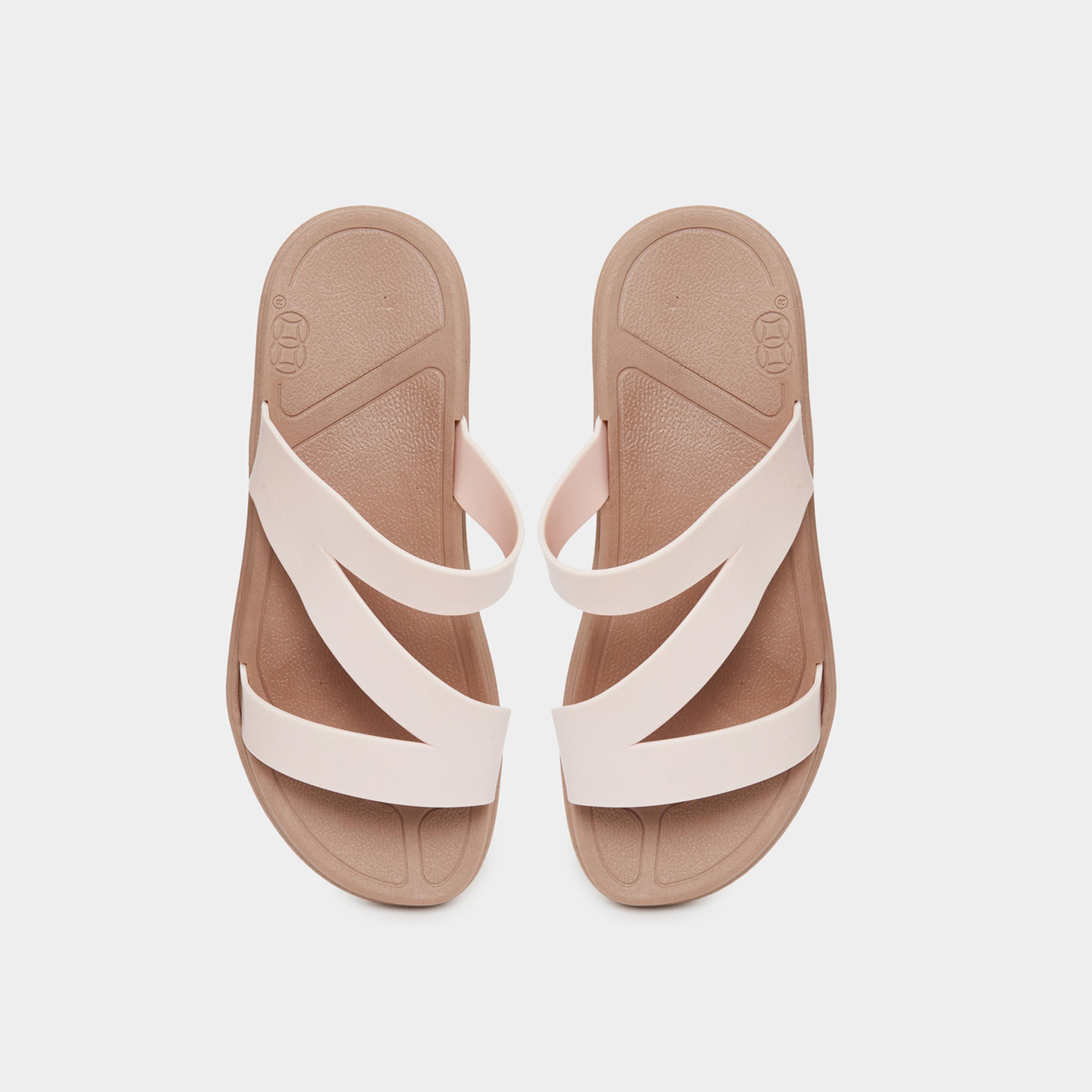 ستايلي - صندل مسطح متقاطع باللون الوردي للنساء-women-shoes-sandals-flats-image-6