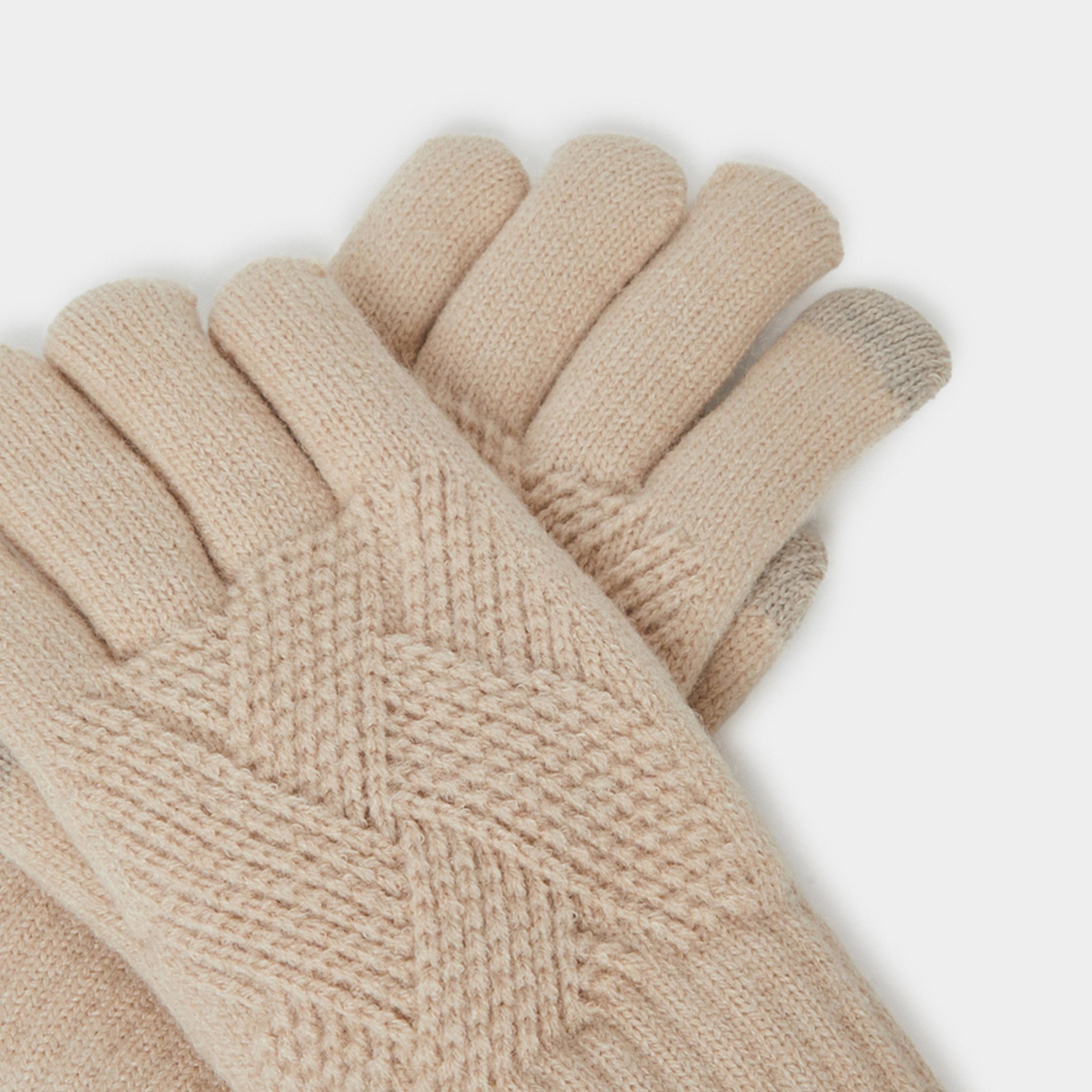 Styli Textured Gloves with Ribbed Cuffs-women-winterwear-gloves-image-3