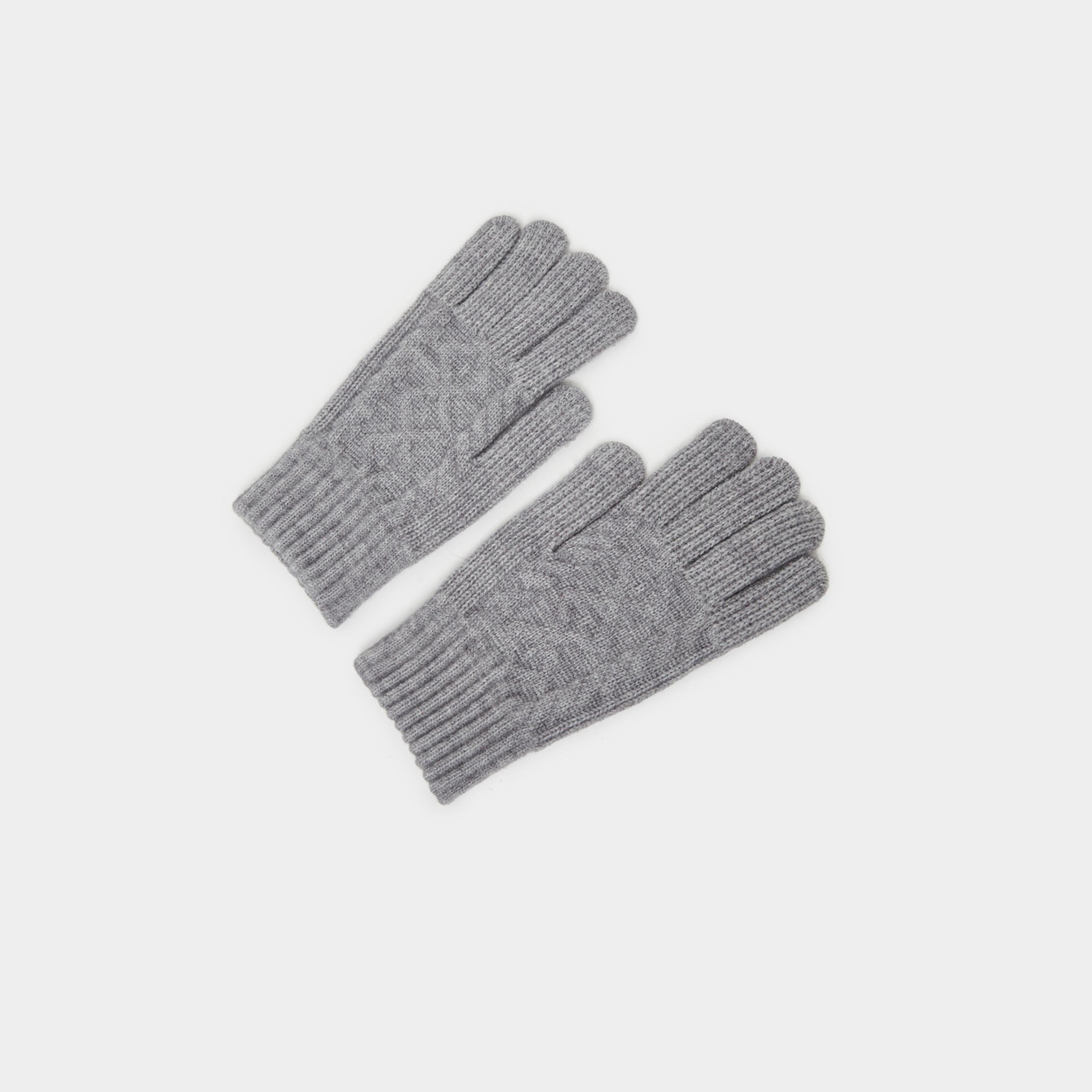 Styli Textured Knit Gloves-women-winterwear-gloves-image-1