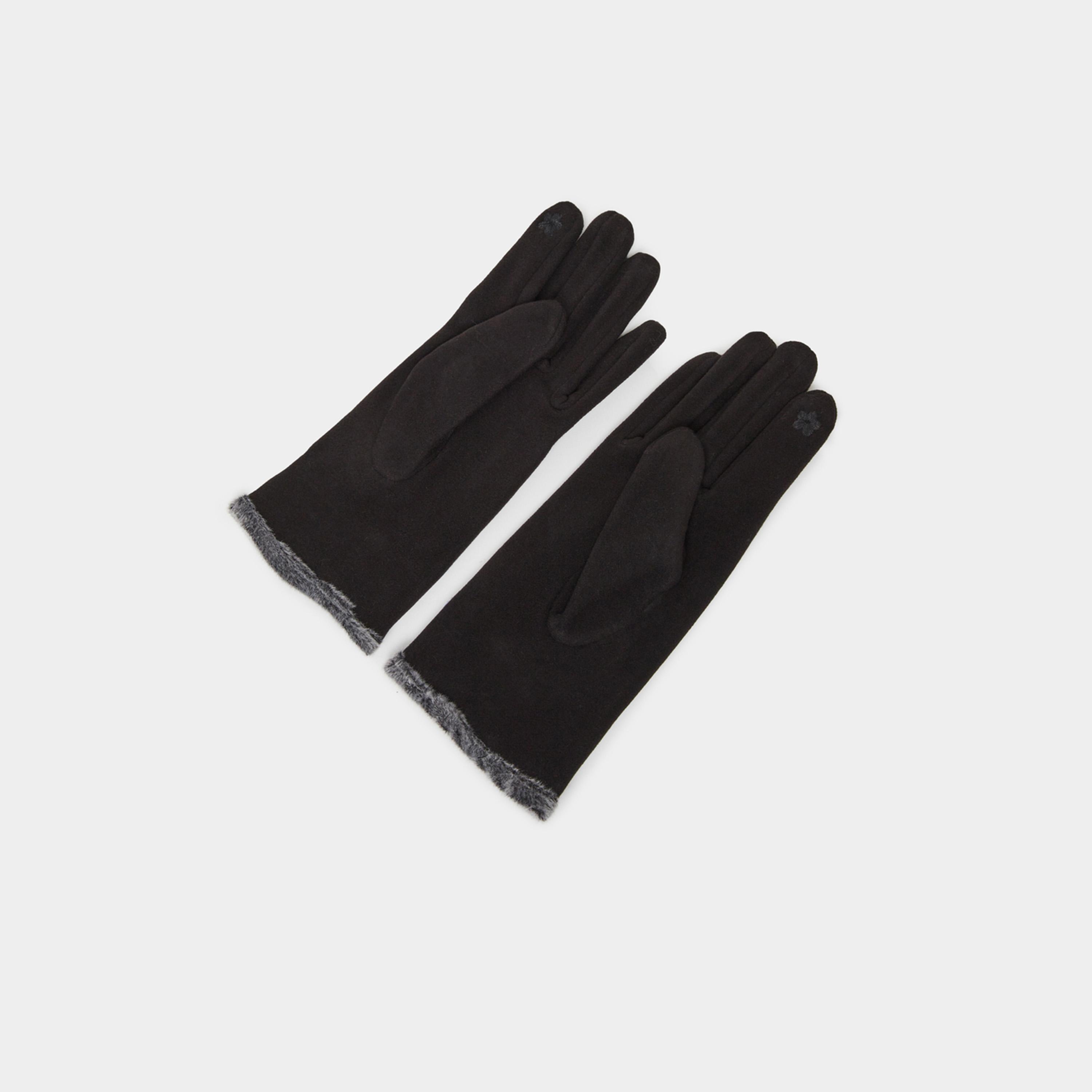 ستايلي - قفازات بتفاصيل شريطية-women-winterwear-gloves-image-2