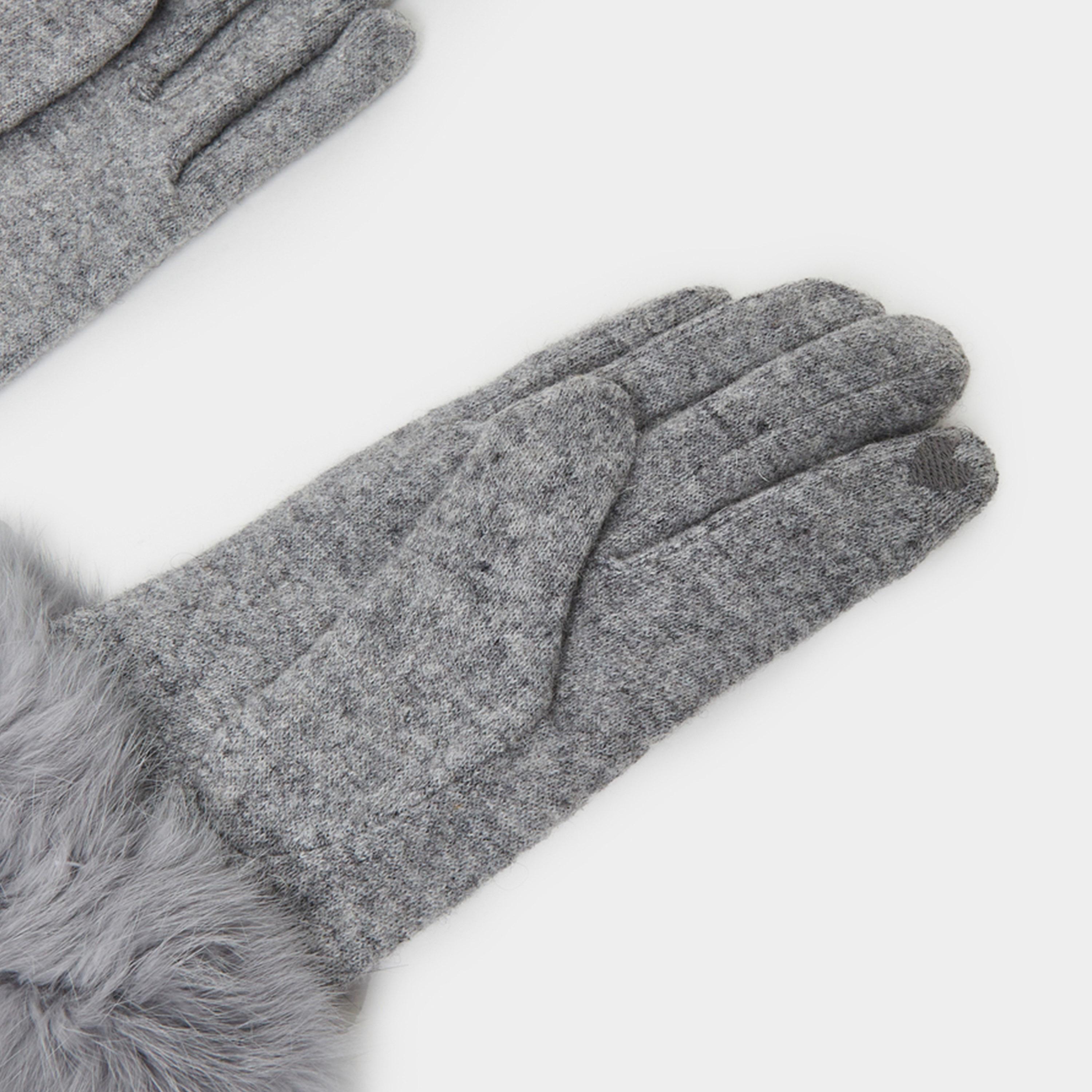 ستايلي - قفازات من الفرو الصناعي-women-winterwear-gloves-image-3