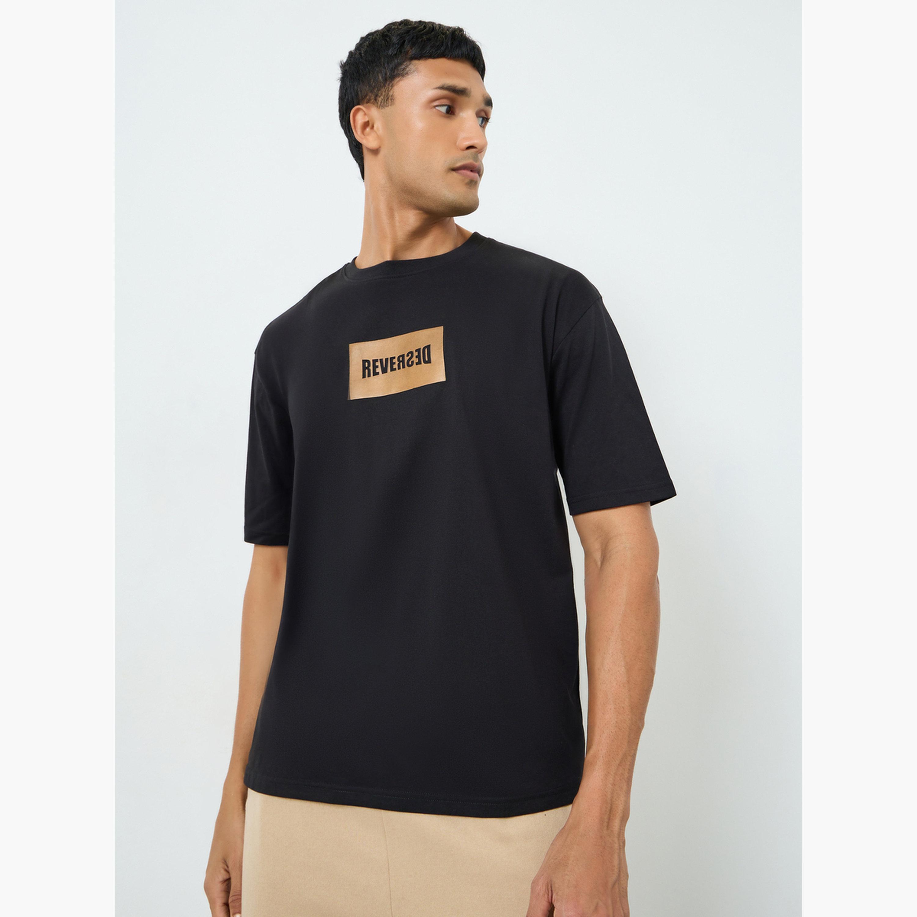 Styli Men Black Graphic Print Oversized T-Shirt-men-clothing-tshirtsandpolos-tshirts-image-1