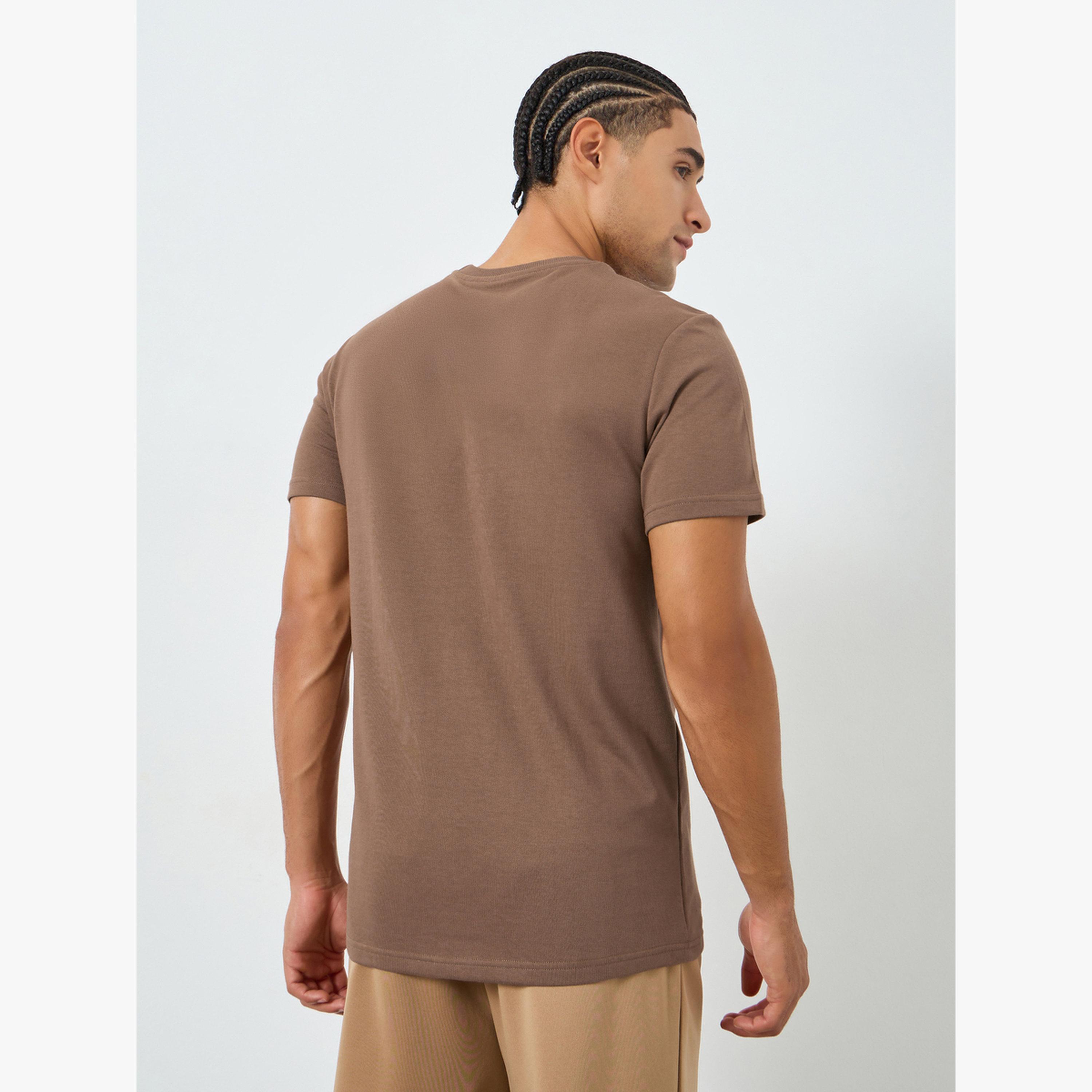 Styli Men Brown Slogan Regular Fit T-Shirt-men-clothing-tshirtsandpolos-tshirts-image-4