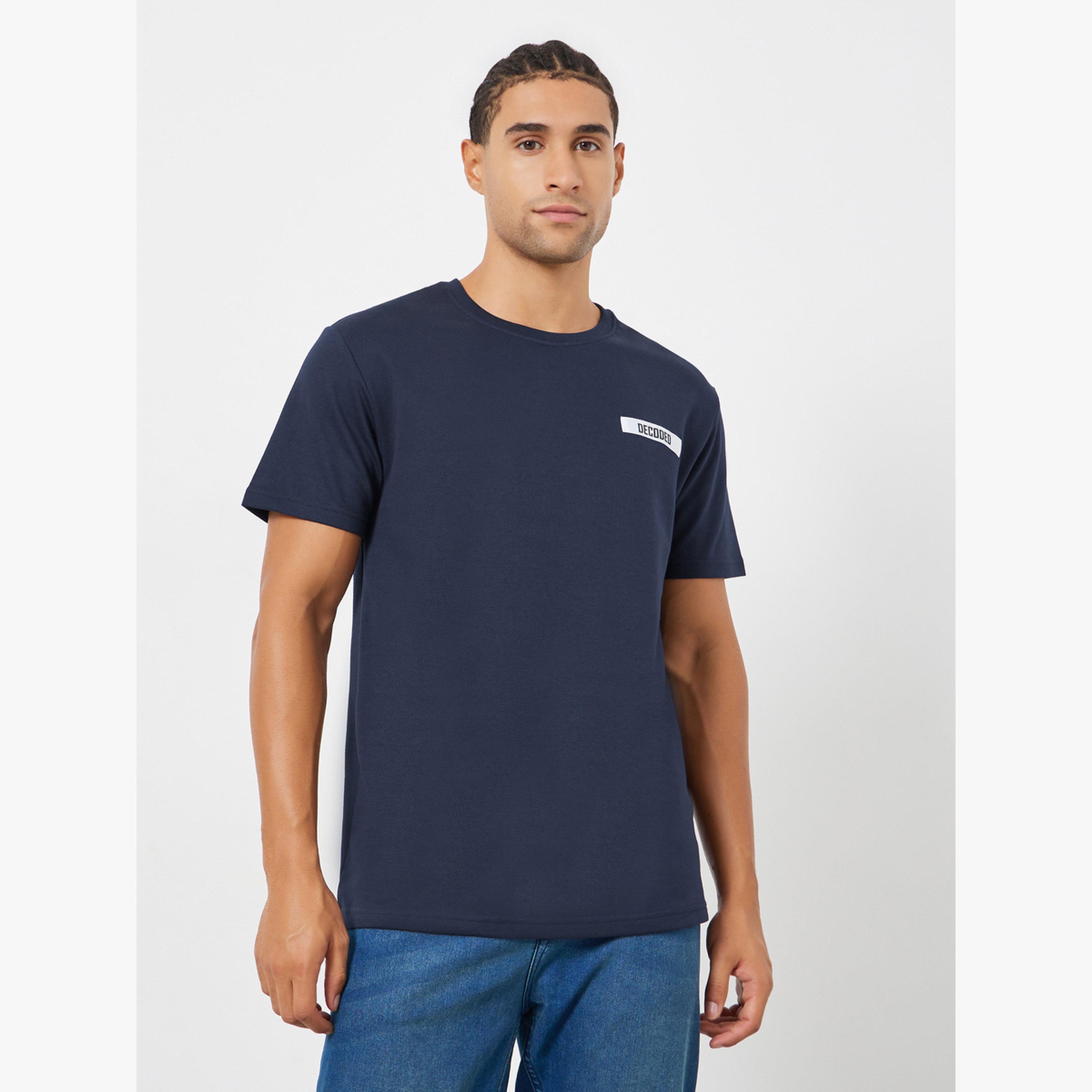 تيشيرت قصة عادية وطبعة شعار-men-clothing-tshirtsandpolos-tshirts-image-1