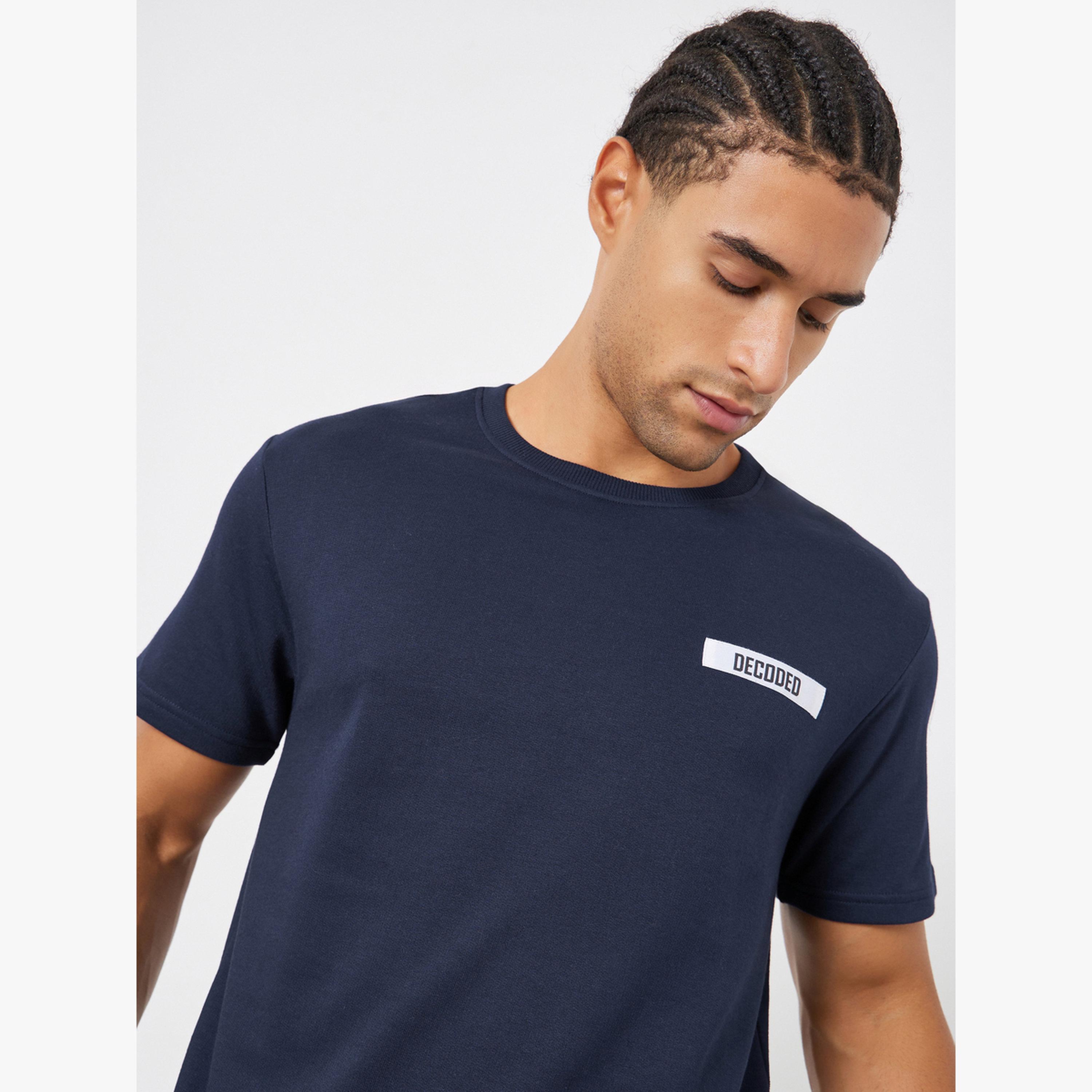 Styli Men Navy Blue Slogan Regular Fit T-Shirt-men-clothing-tshirtsandpolos-tshirts-image-3