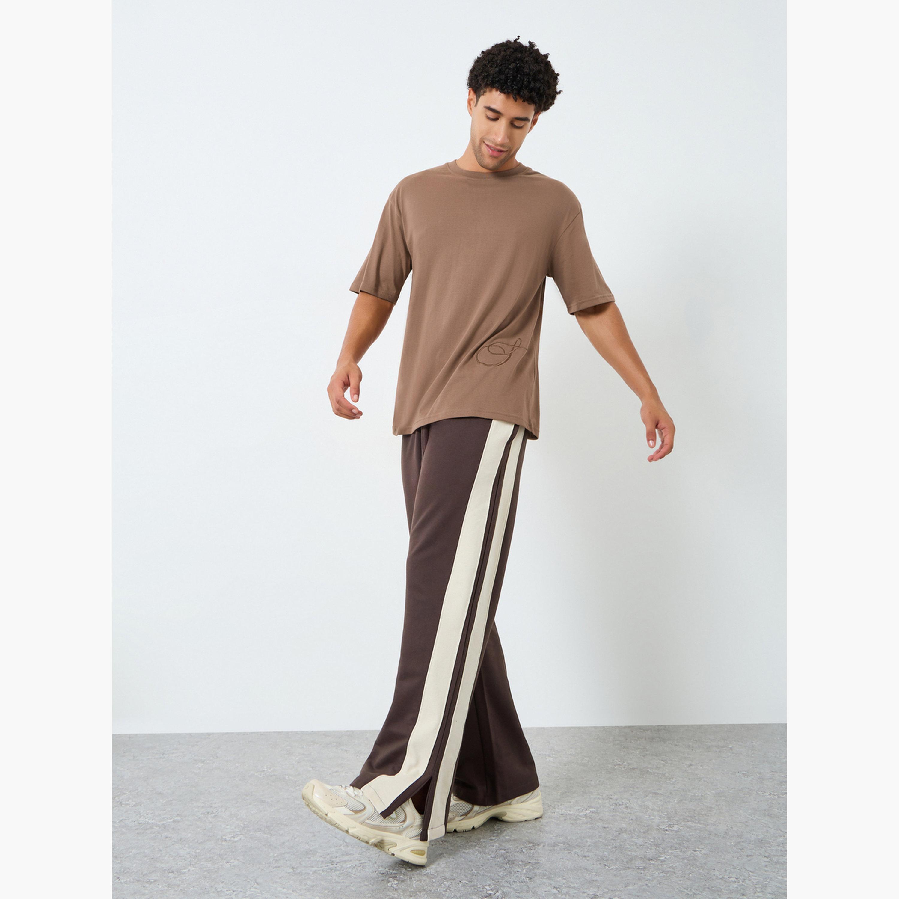 Styli Men Brown Embroidered Oversized T-Shirt-men-clothing-tshirtsandpolos-tshirts-image-2