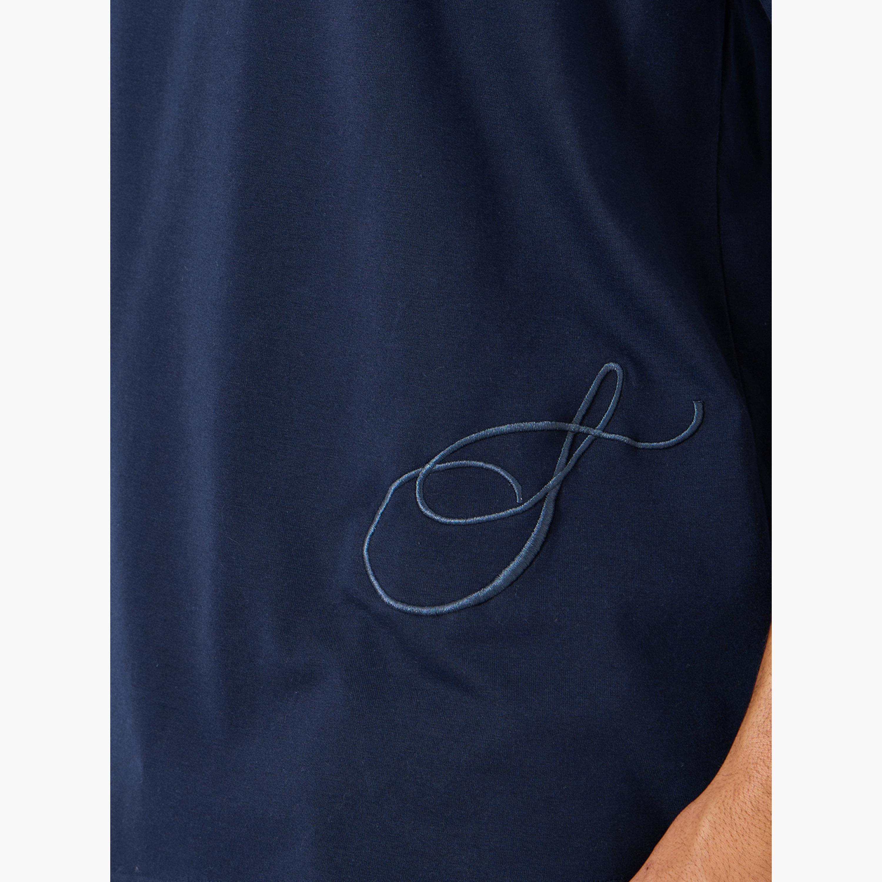 Styli Men Navy Blue Embroidered Oversized T-Shirt-men-clothing-tshirtsandpolos-tshirts-image-3