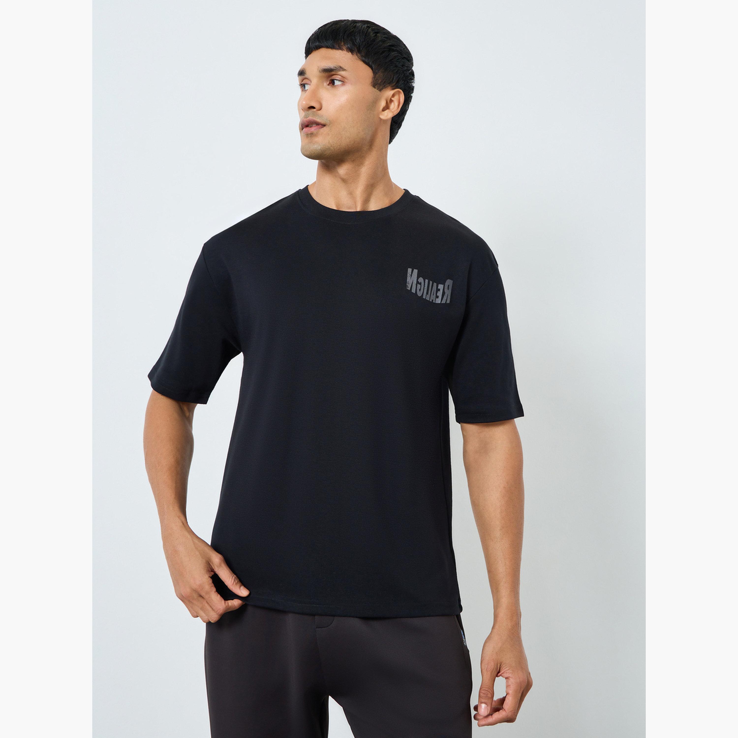 Styli Men Black Graphic Print Oversized T-Shirt-men-clothing-tshirtsandpolos-tshirts-image-1