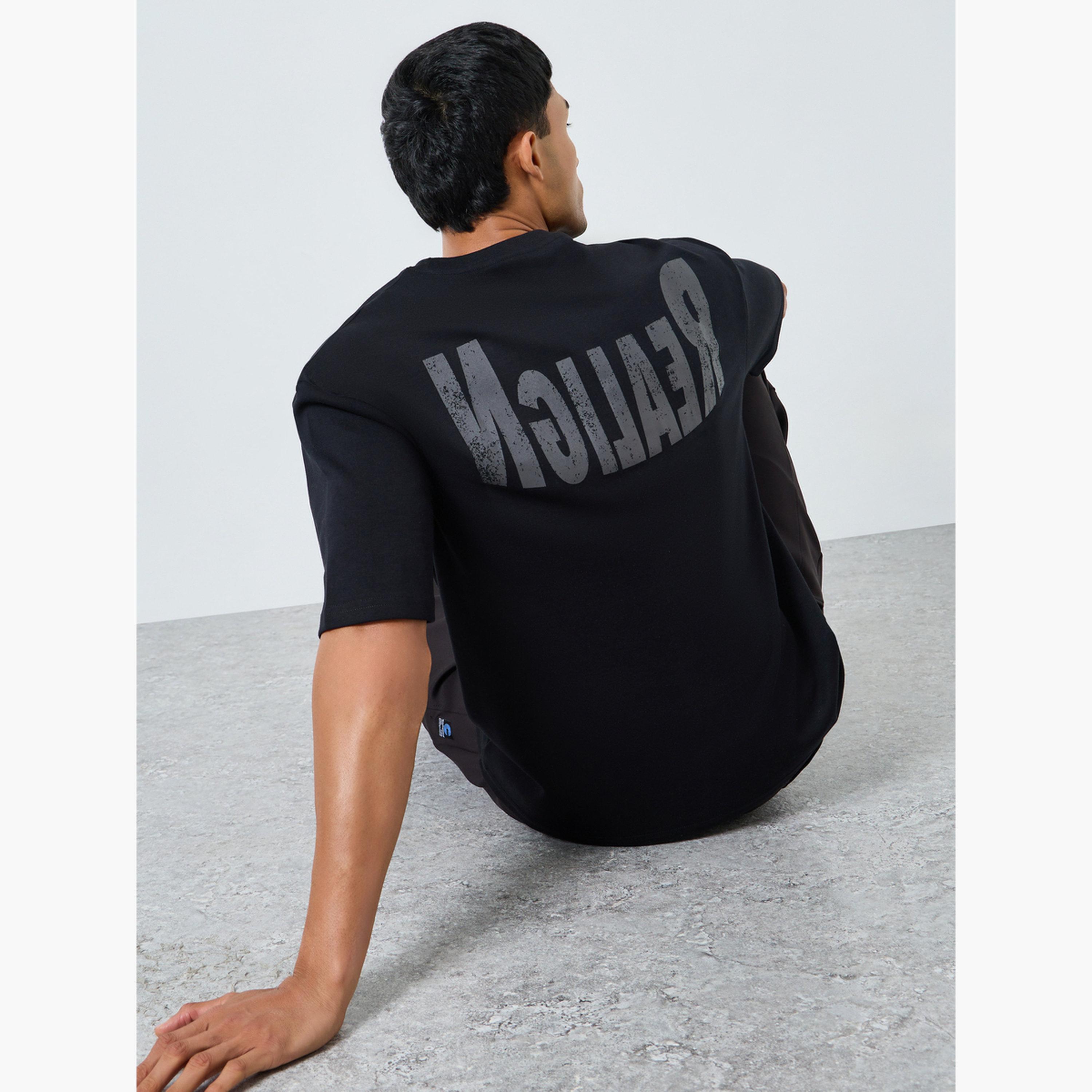 Styli Men Black Graphic Print Oversized T-Shirt-men-clothing-tshirtsandpolos-tshirts-image-3