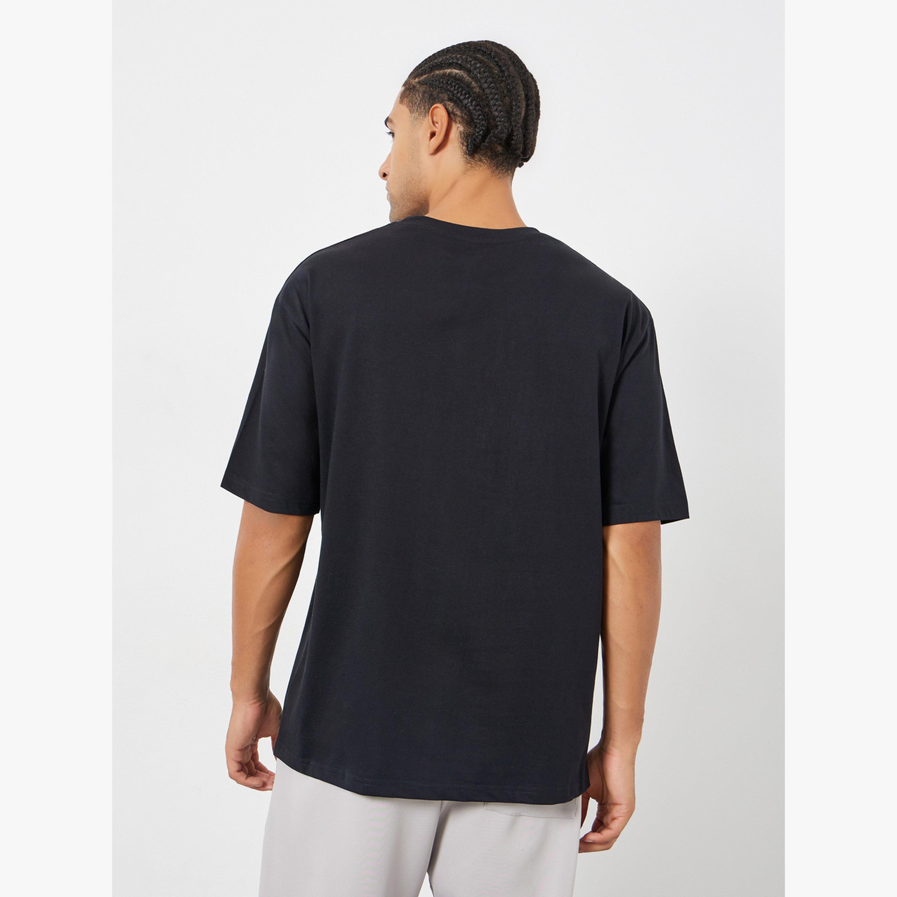Styli Men Black Oversized Slogan Print T-Shirt-men-clothing-tshirtsandpolos-tshirts-image-5