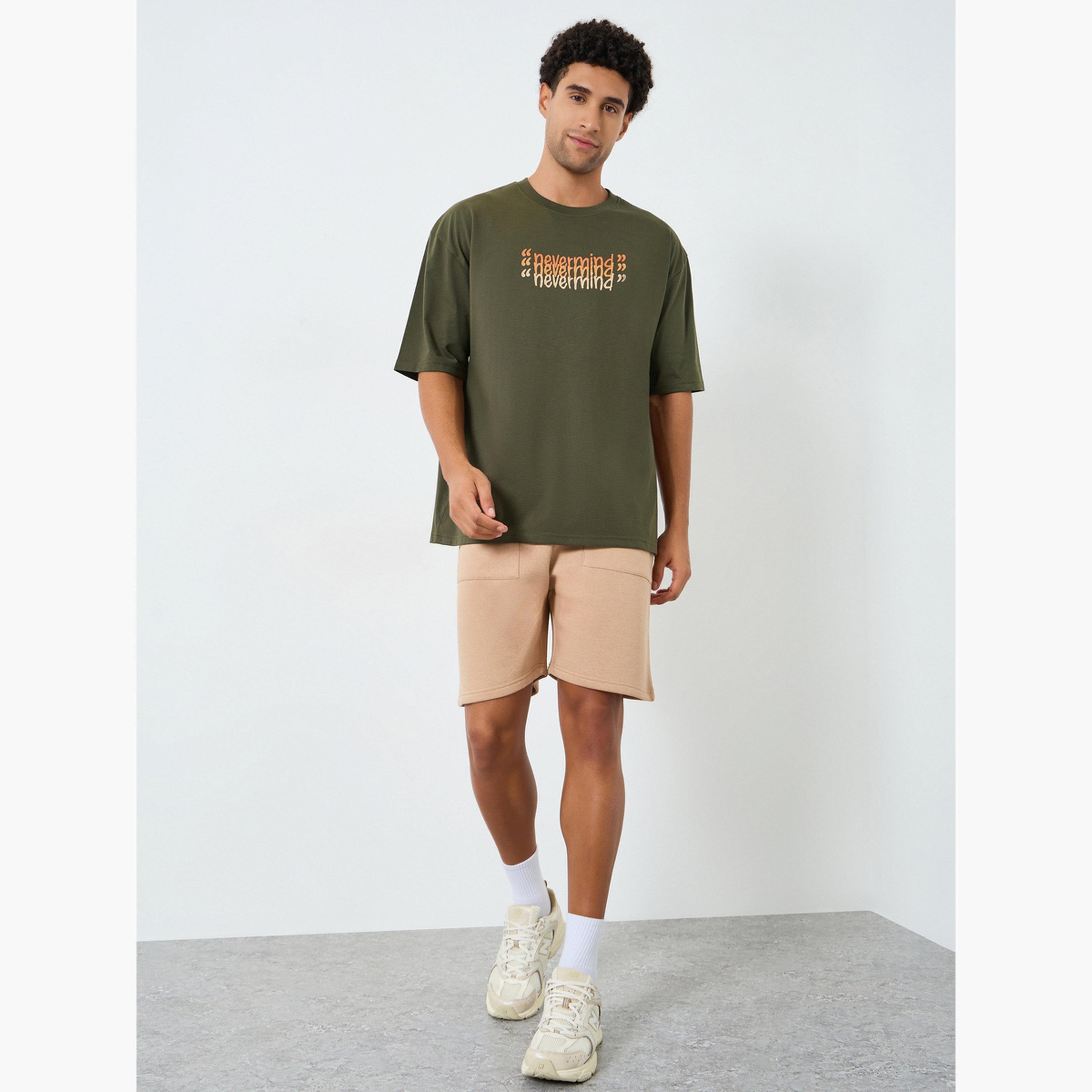 Styli Men Olive Graphic Print Oversized T-Shirt-men-clothing-tshirtsandpolos-tshirts-image-2