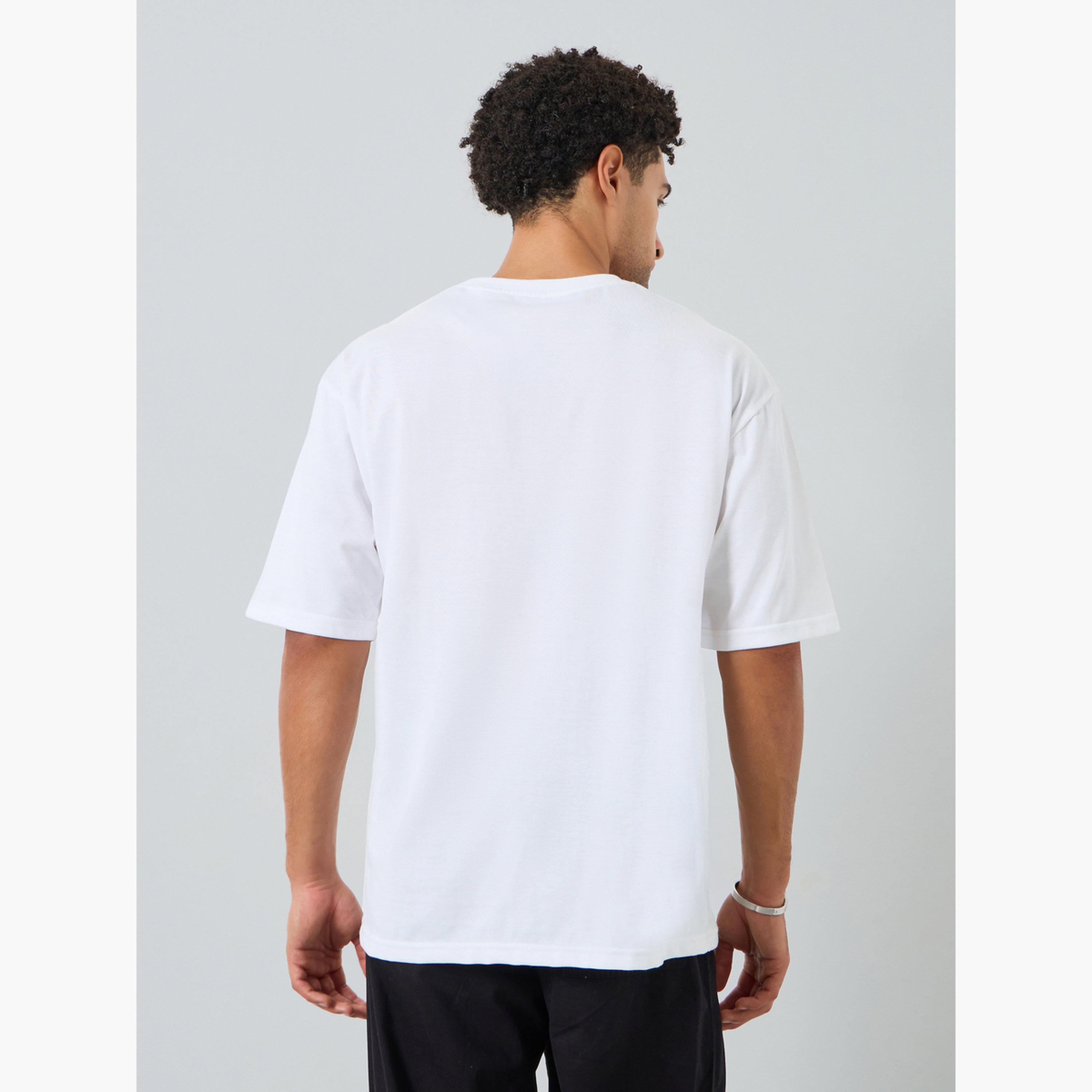 Styli Men White Graphic Print Oversized T-Shirt-men-clothing-tshirtsandpolos-tshirts-image-4