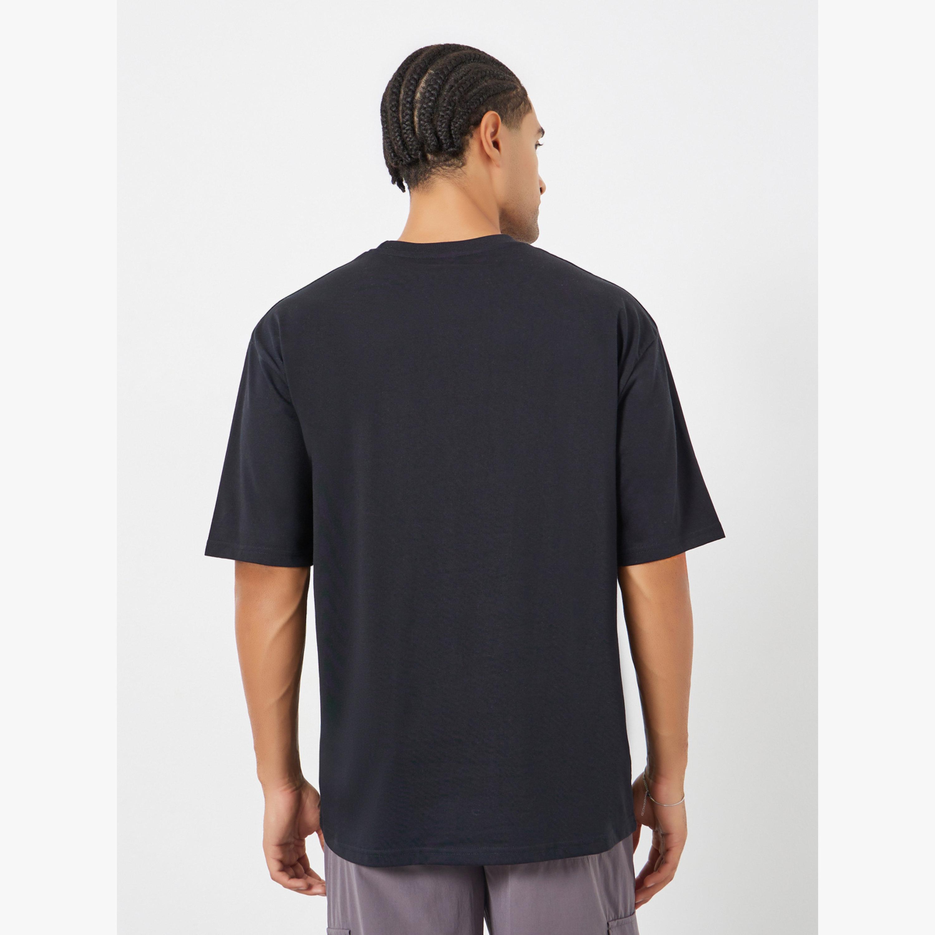 Styli Men Black Graphic Oversized Jersey T-Shirt-men-clothing-tshirtsandpolos-tshirts-image-5