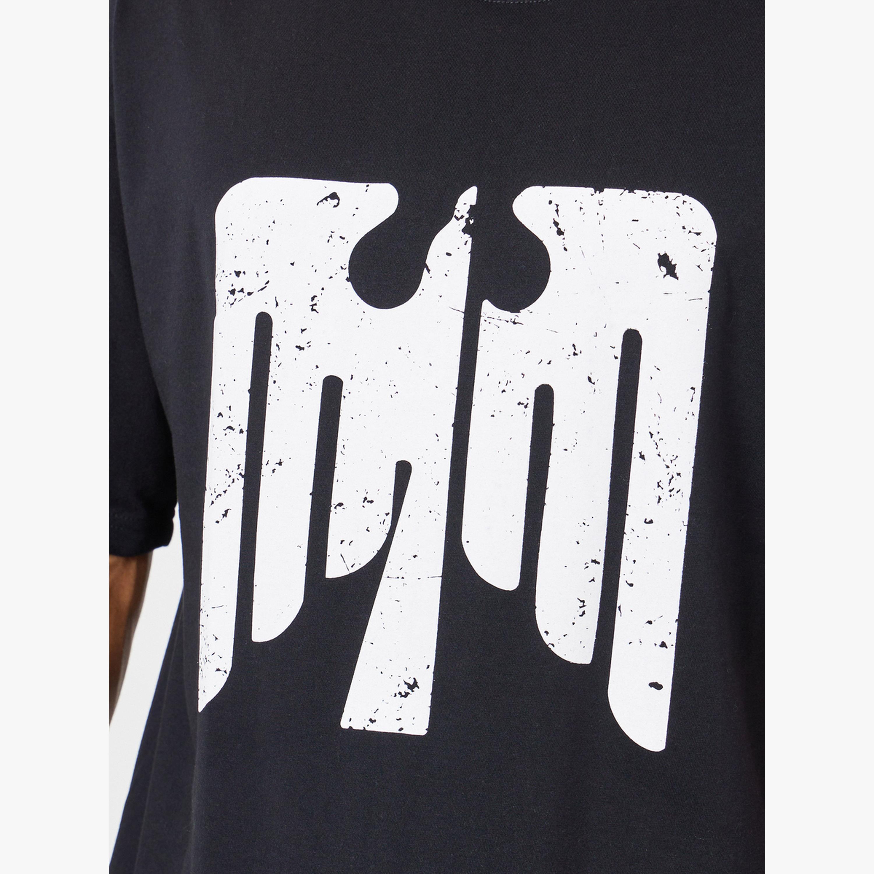 Styli Black Graphic Print Oversized Crew Neck T-Shirt-men-clothing-tshirtsandpolos-tshirts-image-4