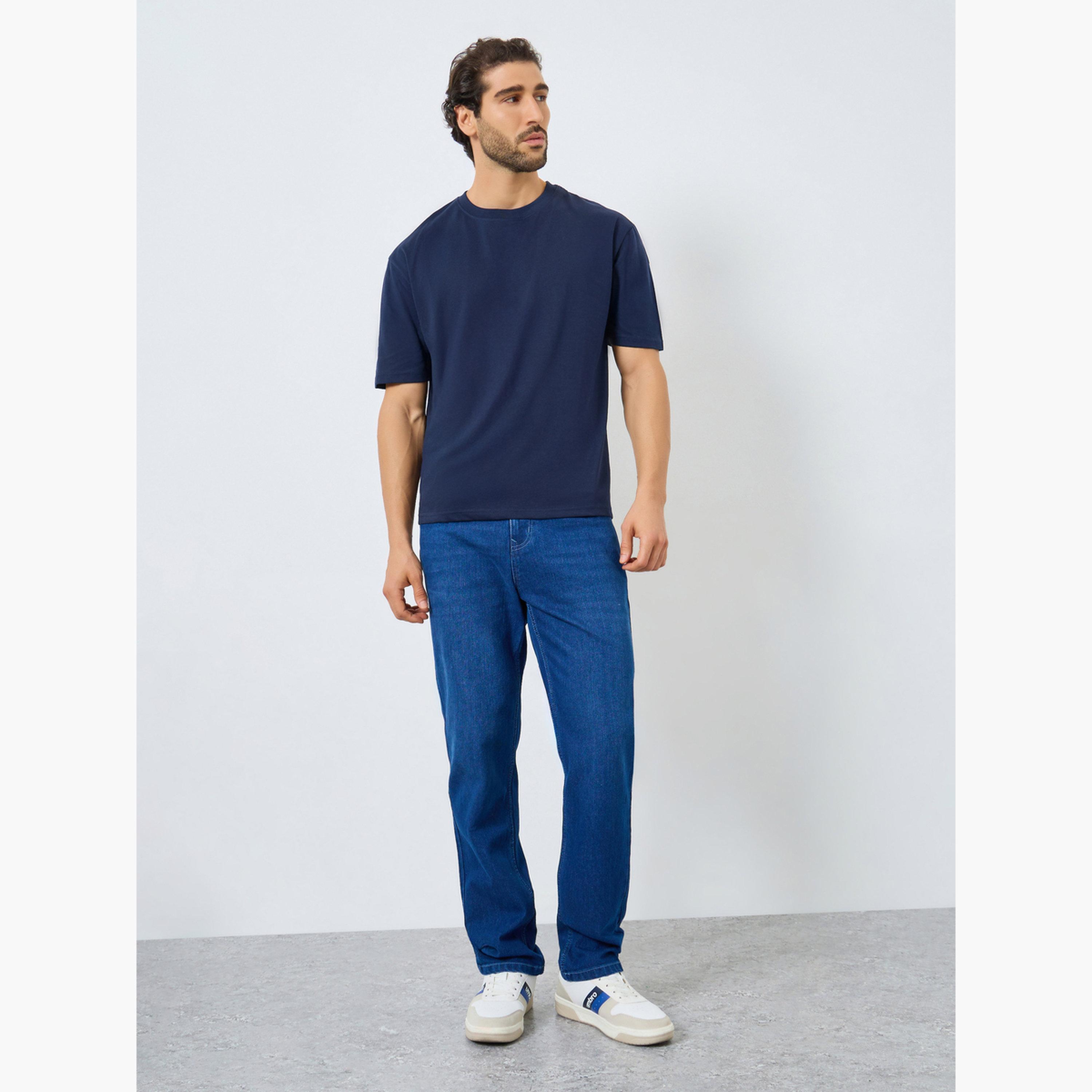 Styli Navy Blue Embroidered Oversized T-Shirt-men-clothing-tshirtsandpolos-tshirts-image-2