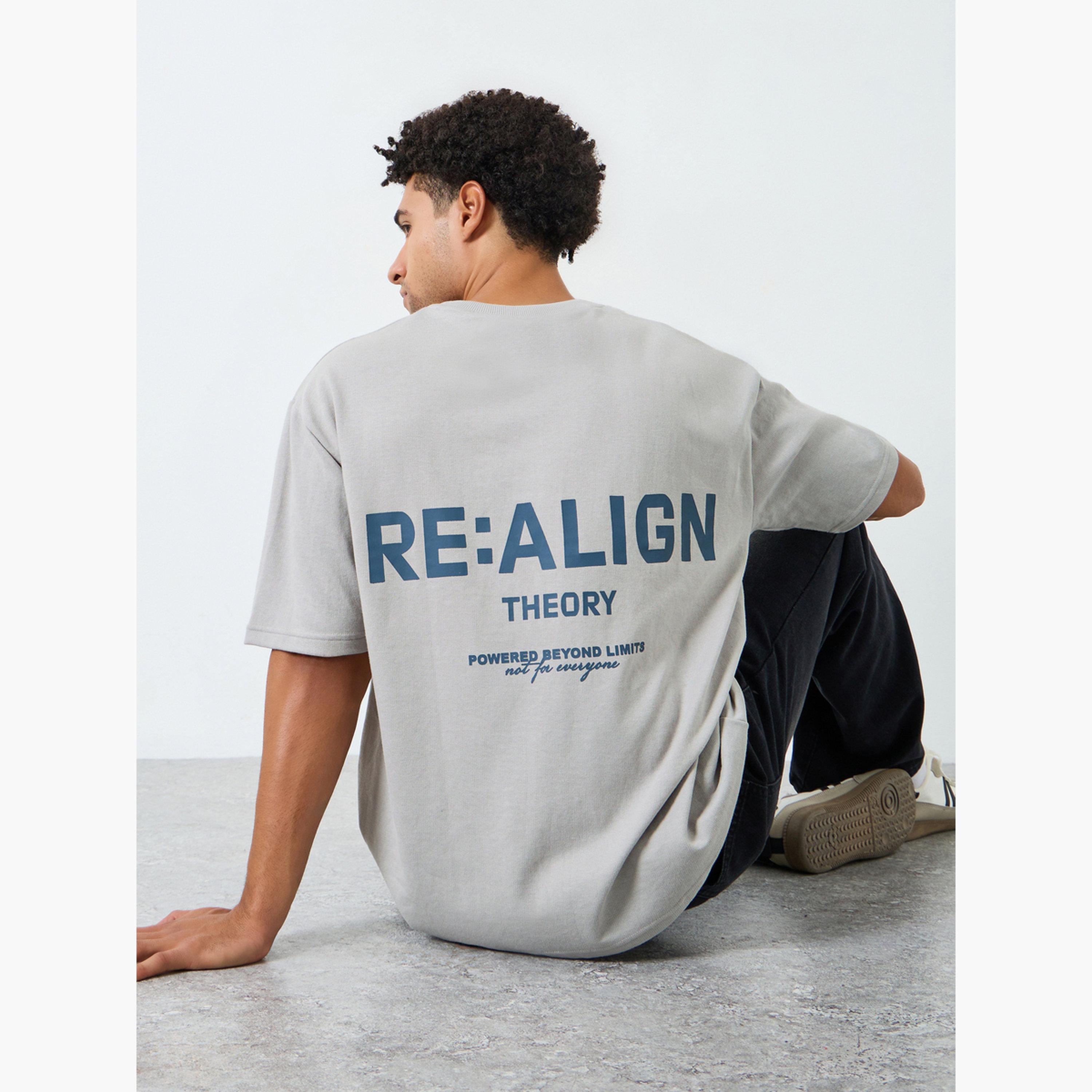 Styli Men Grey Oversized Graphic Print T-Shirt-men-clothing-tshirtsandpolos-tshirts-image-3