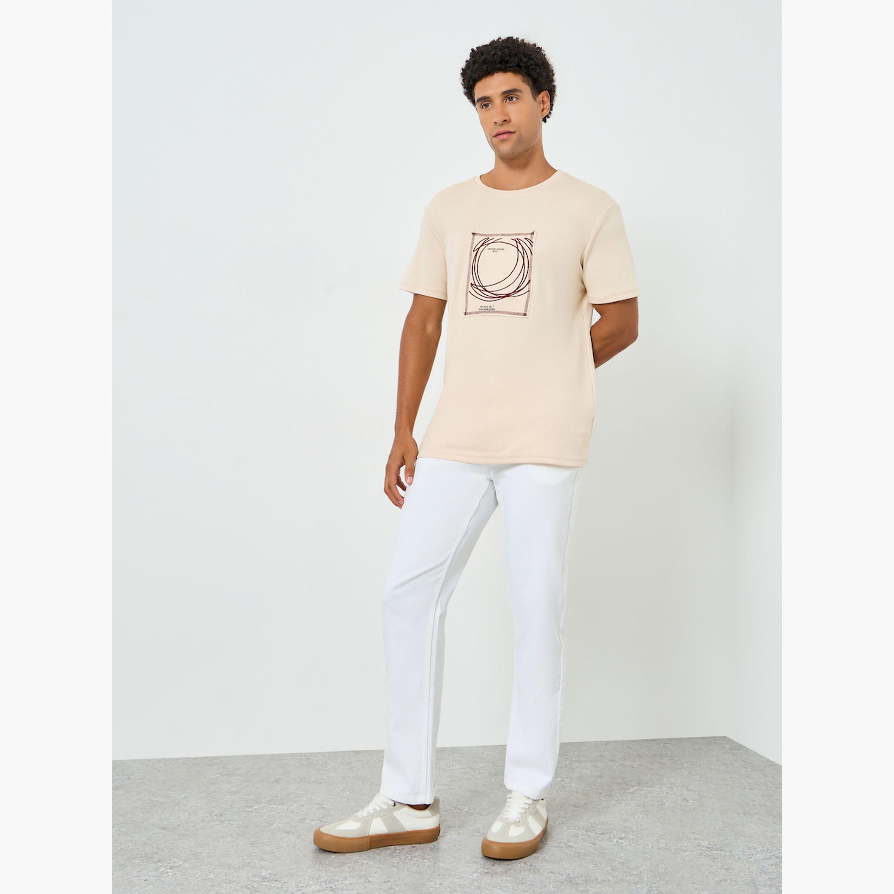 تيشيرت بياقة دائرية وطبعة جرافيك للرجال-men-clothing-tshirtsandpolos-tshirts-image-2