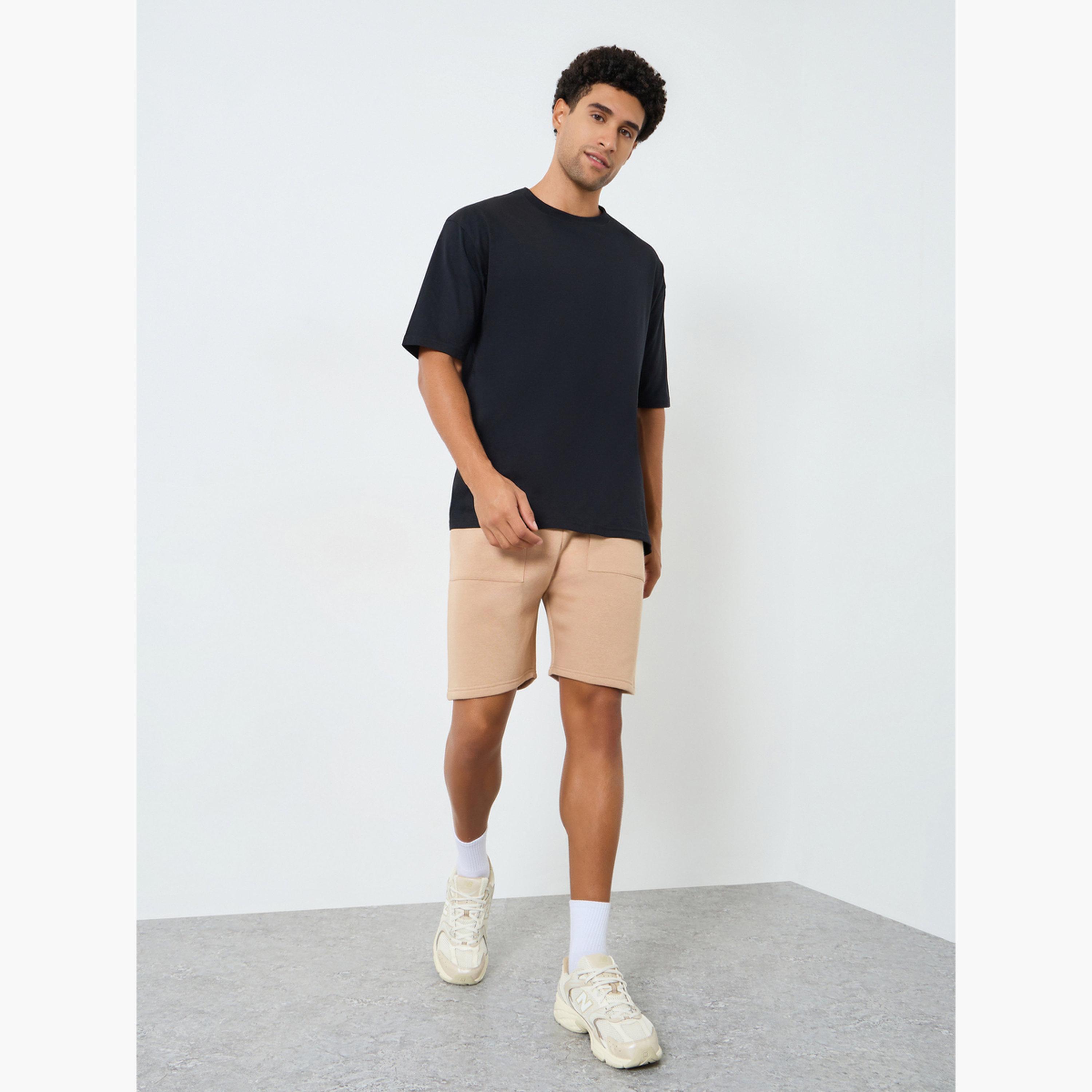 Styli Men Regular Fit Revere Terry Fleece Shorts-men-clothing-bottoms-shorts-image-2