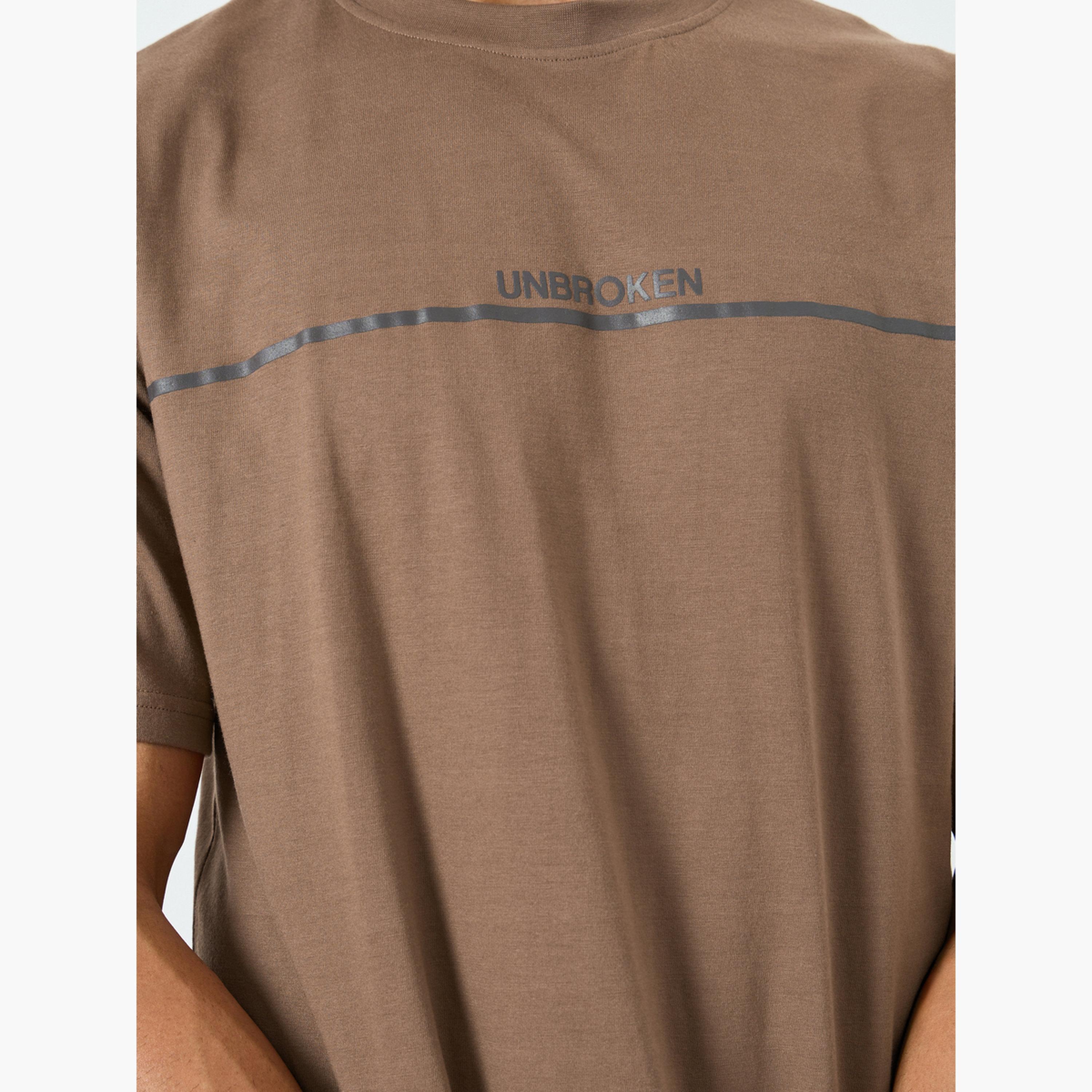 Styli Men Brown Slogan Print Oversized T-Shirt-men-clothing-tshirtsandpolos-tshirts-image-3