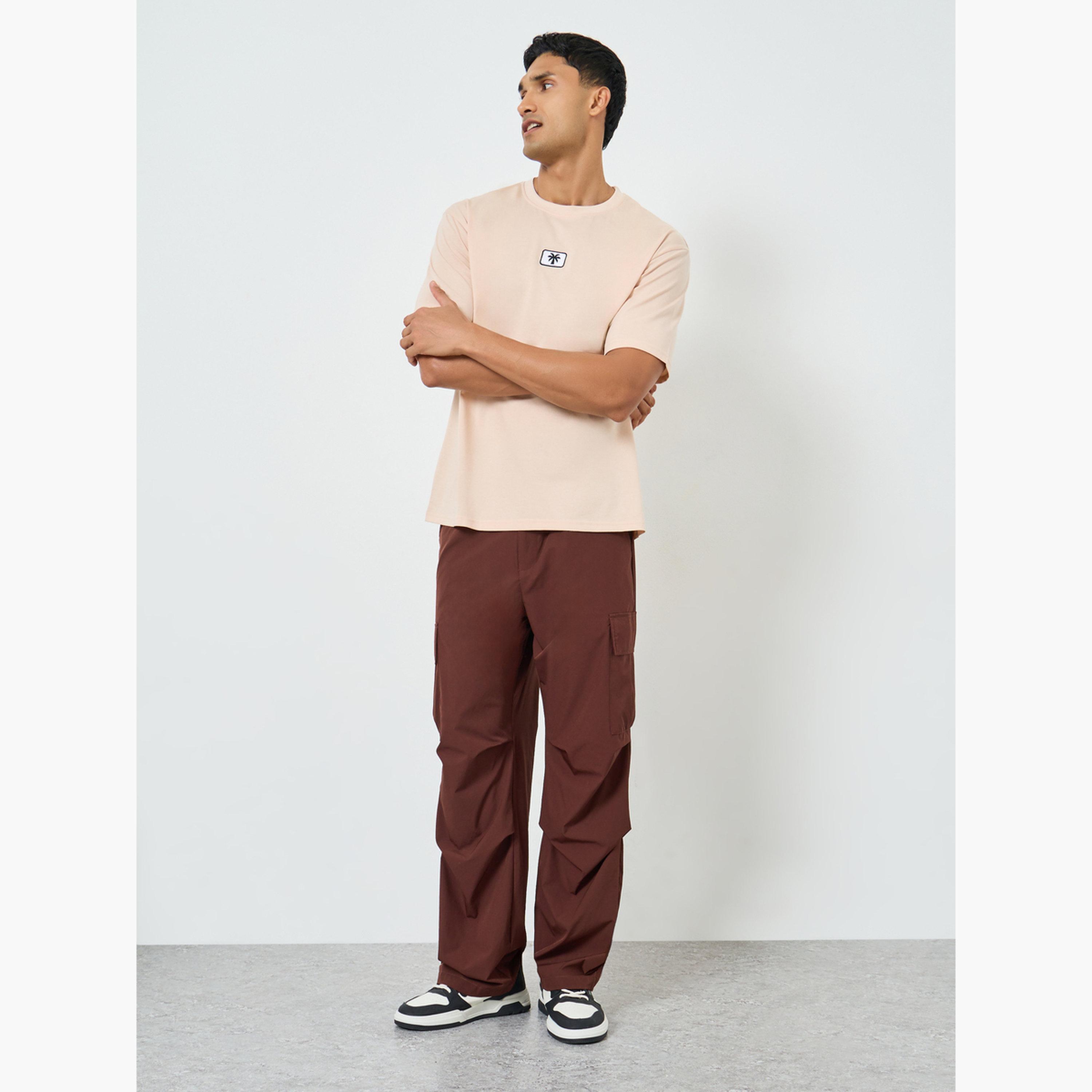 Styli Men Beige Embroidered Palm Tree Oversized T-Shirt-men-clothing-tshirtsandpolos-tshirts-image-2