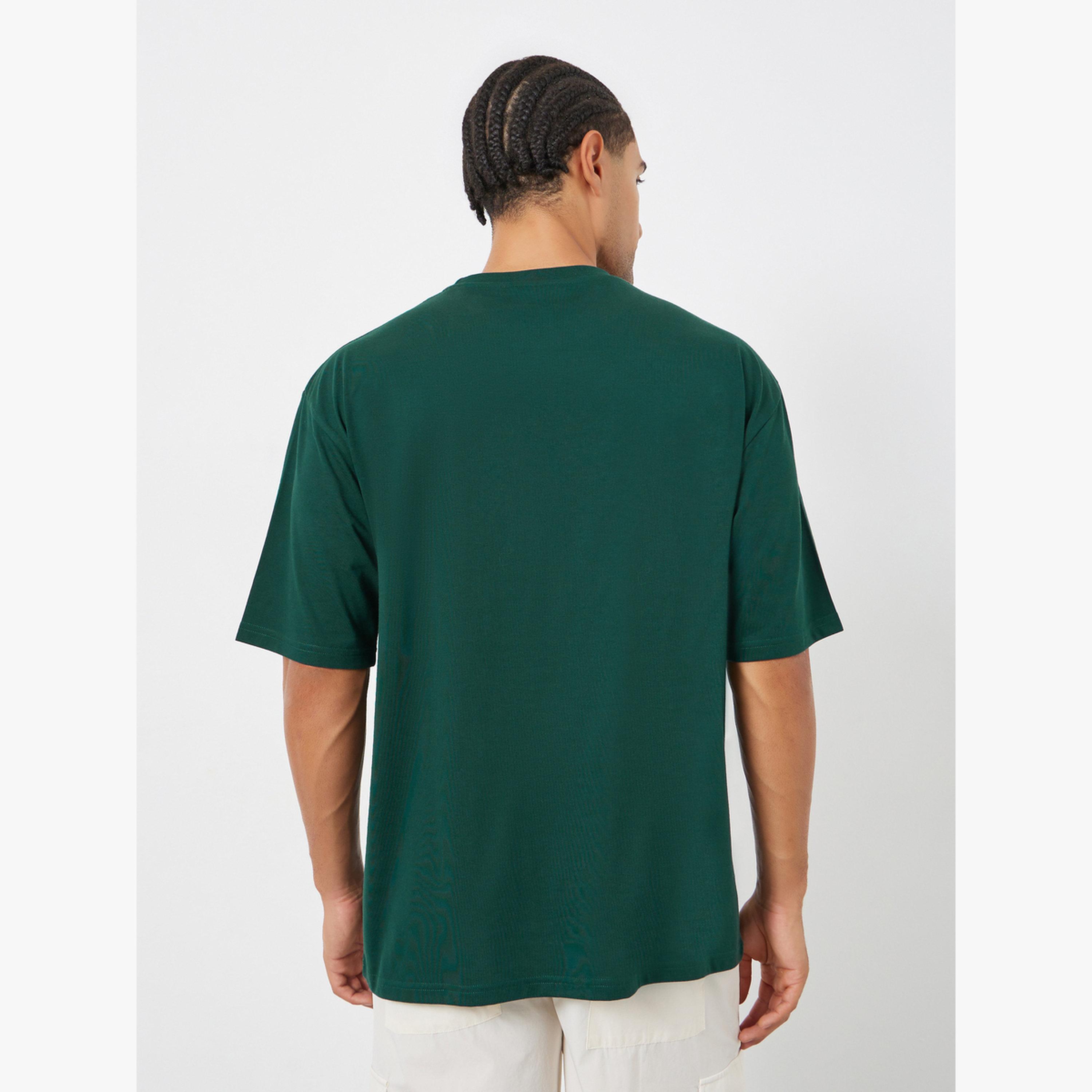 Styli Men Green Oversized Graphic Print T-Shirt-men-clothing-tshirtsandpolos-tshirts-image-5