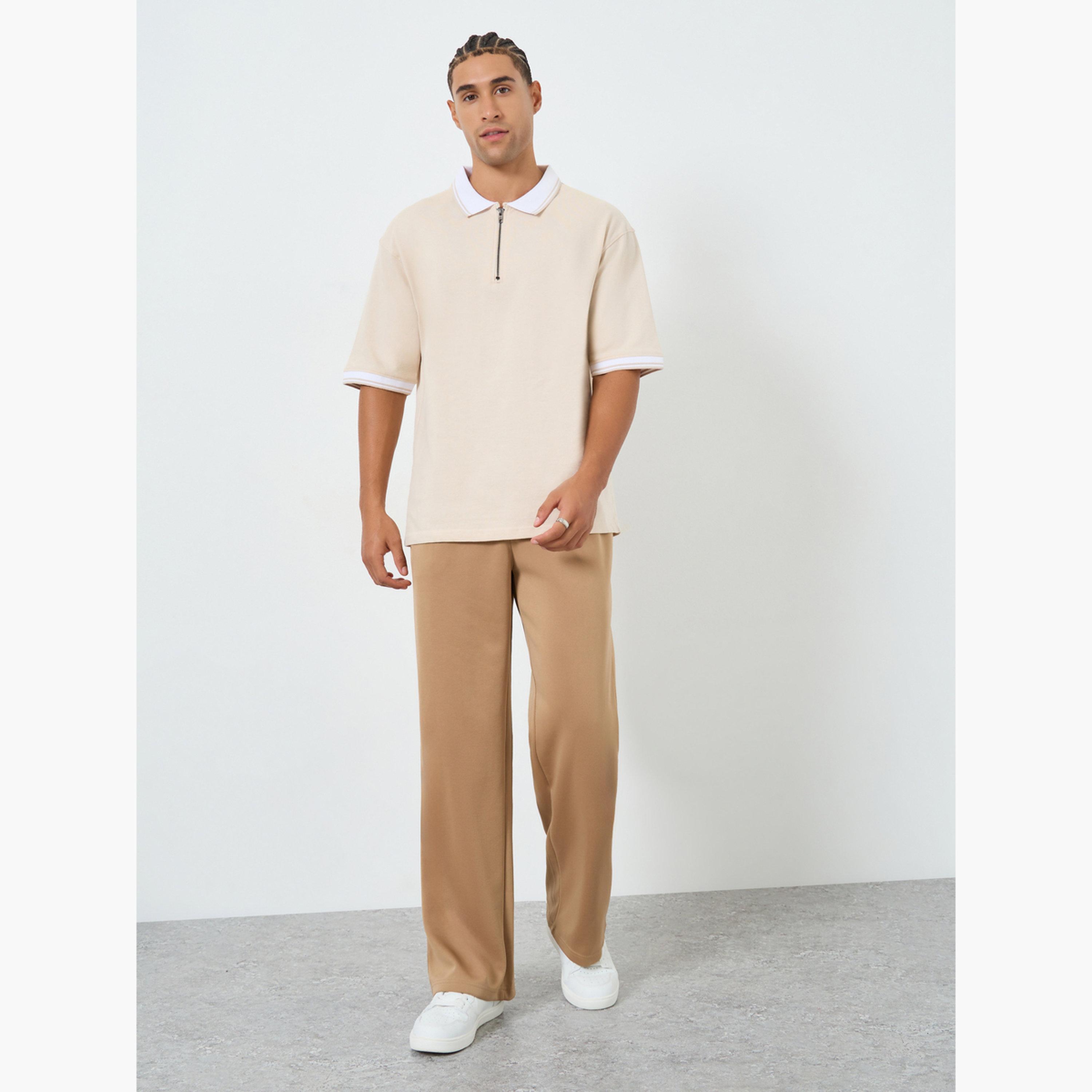 Styli Men Beige Oversize Knitted Polo-men-clothing-tshirtsandpolos-polos-image-2