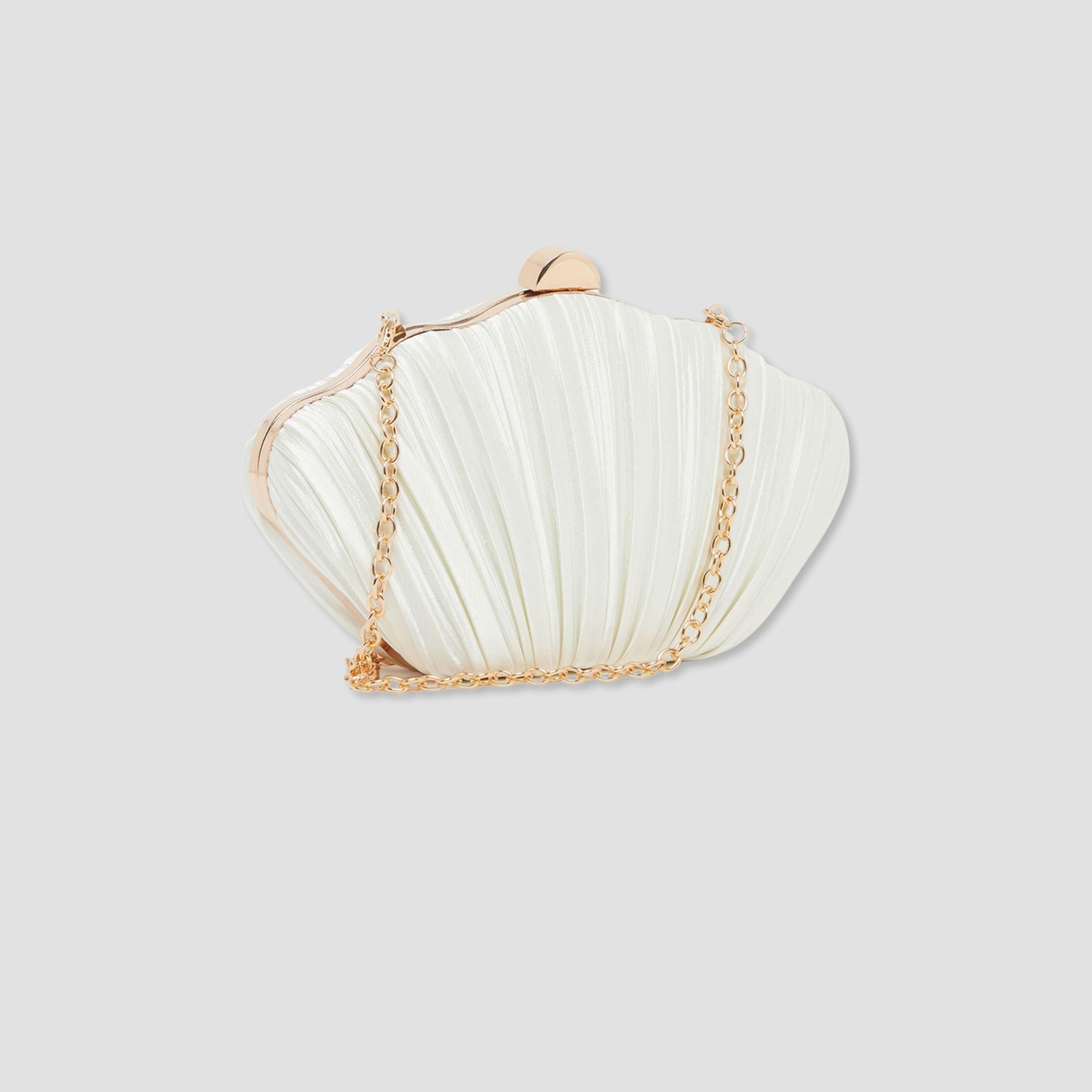 Styli White Pleated Clutch Bag with Chain Strap-women-bagsandwallets-handbags-image-1