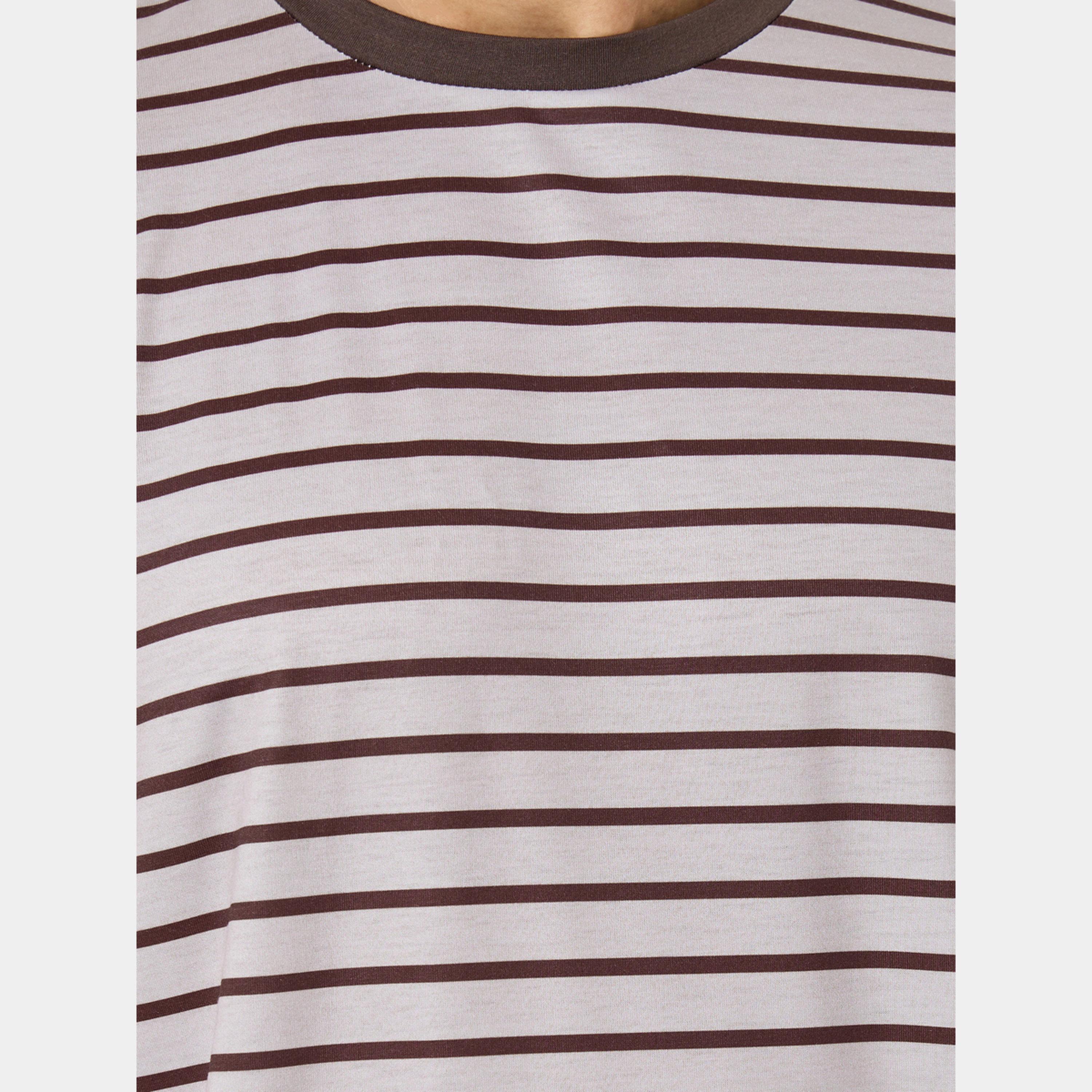 ستايلي - تي شيرت وشورت مخطط مقاس واسع للرجال-men-clothing-nightwear-sets-image-4