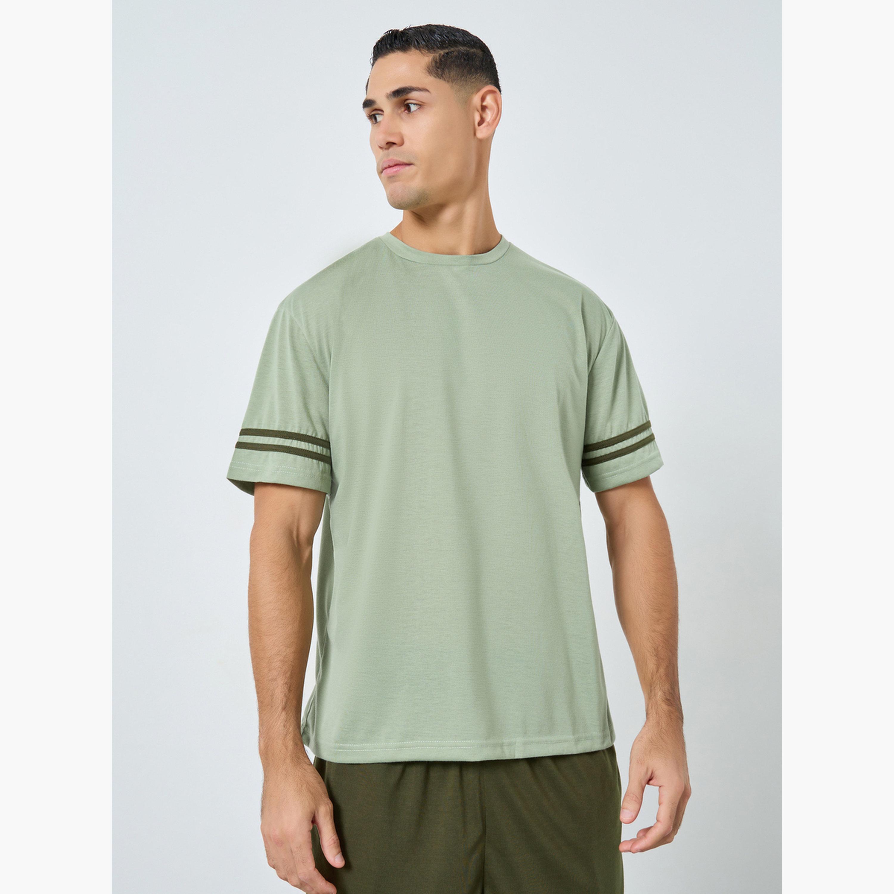 Styli Men Relaxed Fit Striped T-Shirt and Shorts Pyjama Set-men-clothing-nightwear-pyjamaandshorts-image-2