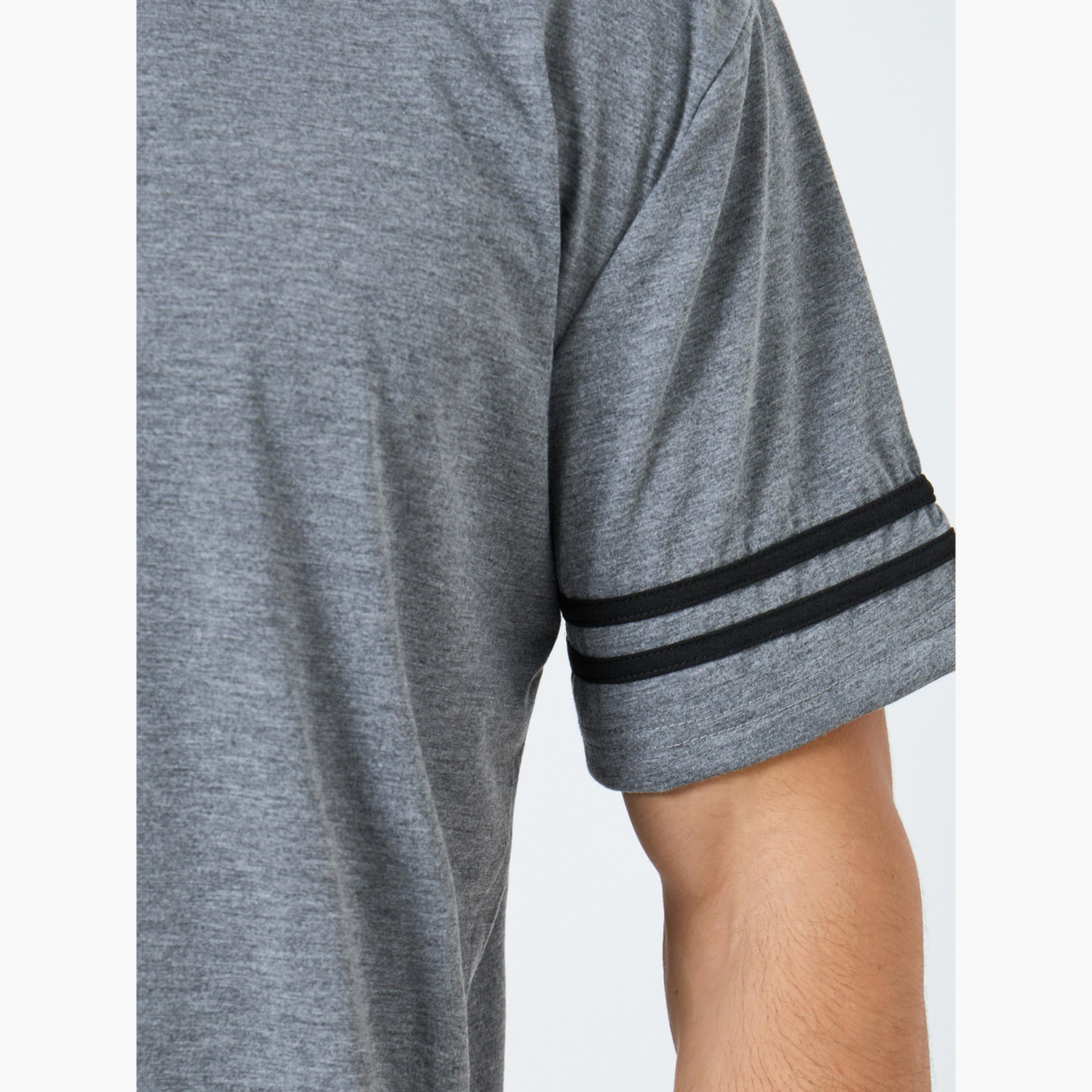 Styli Men Relaxed Fit Striped T-Shirt and Shorts Pyjama Set-men-clothing-nightwear-pyjamaandshorts-image-5