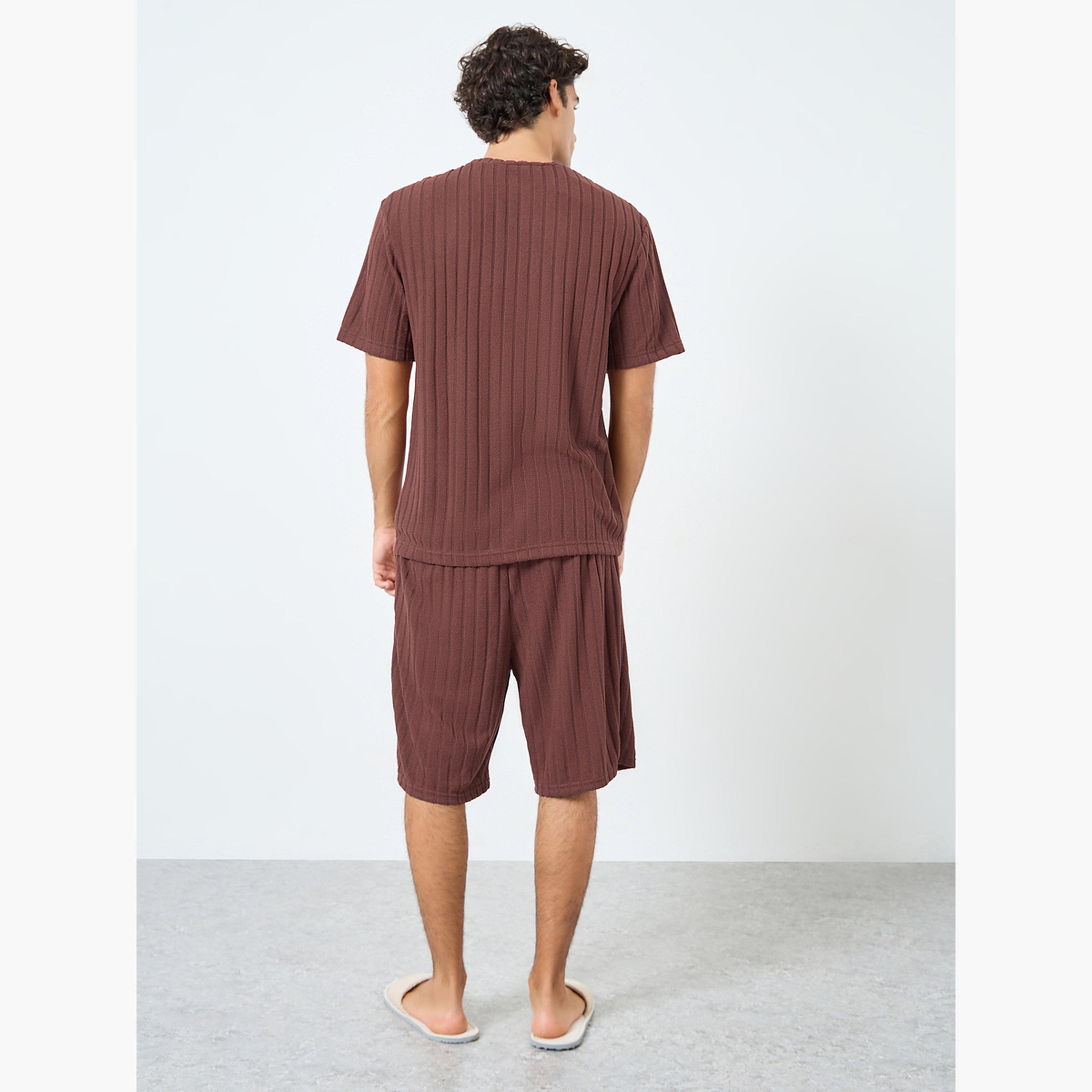 Styli Men Relaxed Fit Knit T-Shirt and Shorts Set-men-clothing-nightwear-sets-image-4