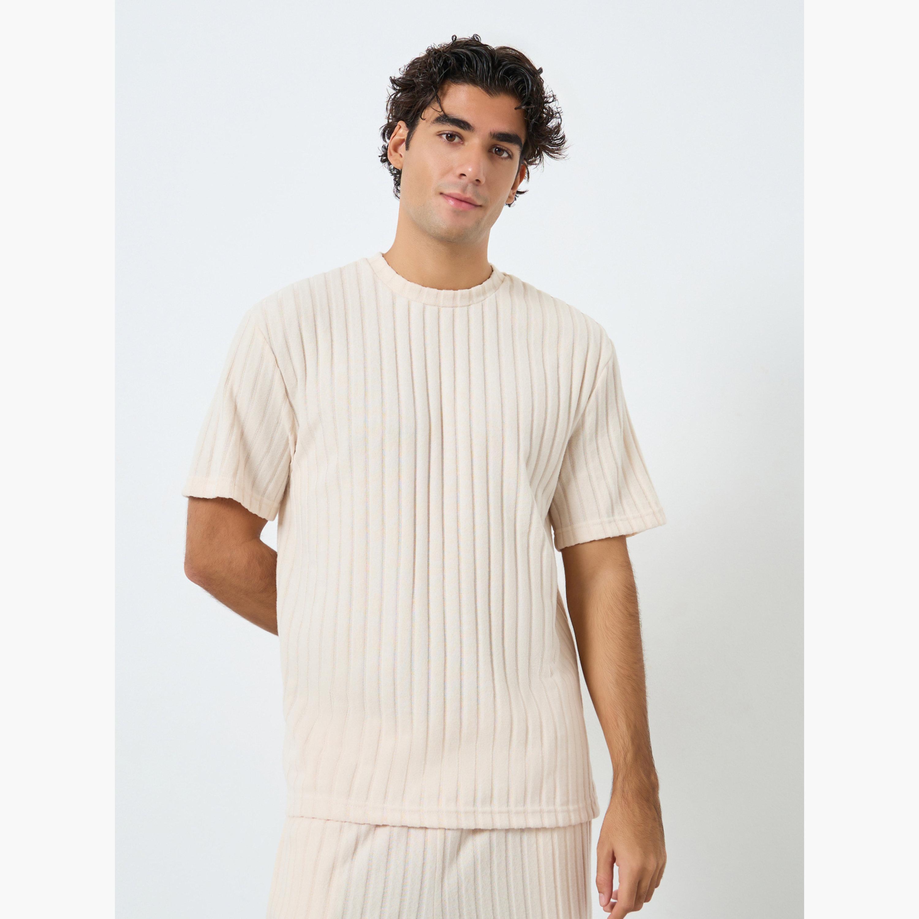 Styli Men Relaxed Fit Knit T-Shirt and Shorts Set-men-clothing-nightwear-sets-image-2