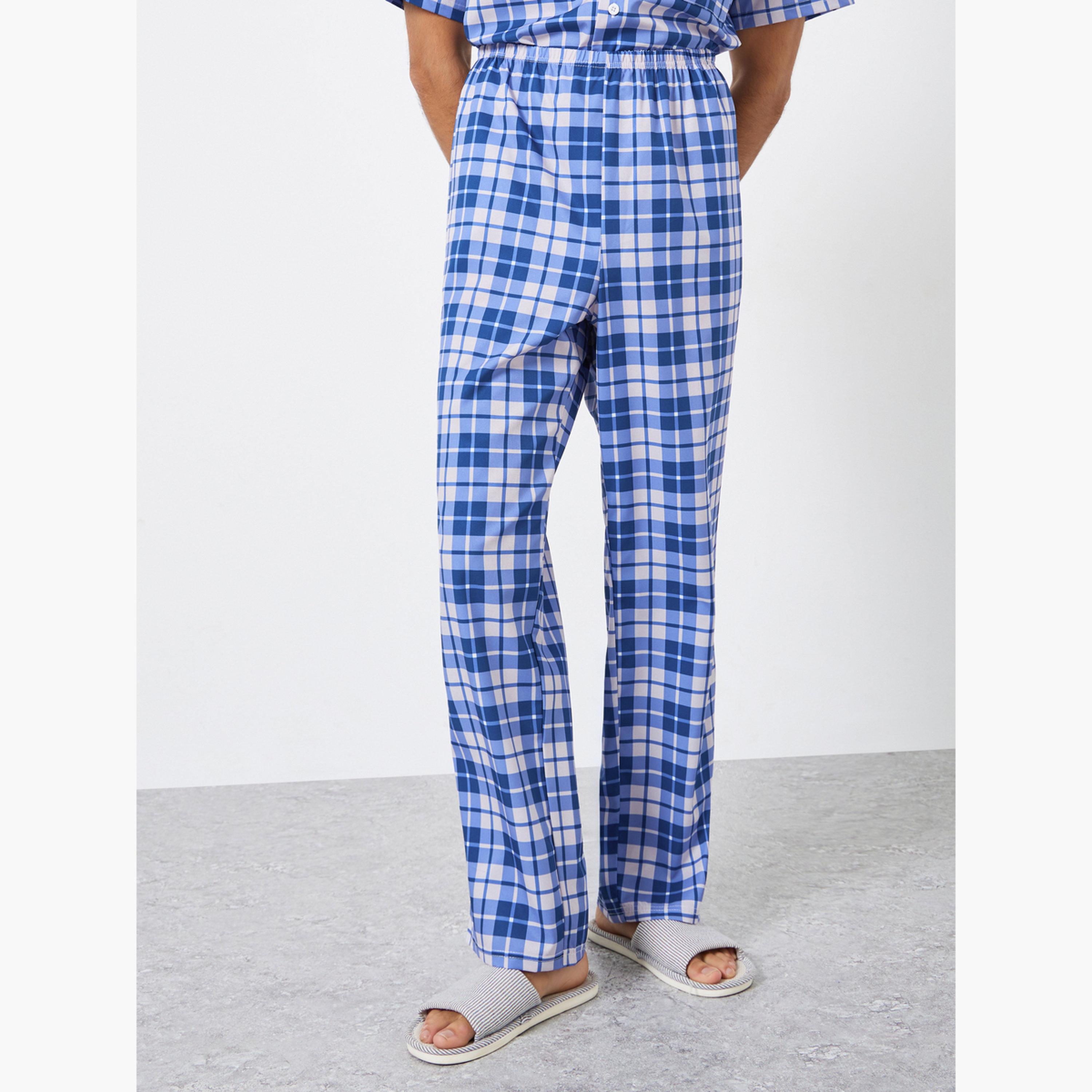 Styli Men Checked Relaxed Fit Shirt and Pyjama Set-men-clothing-nightwear-sets-image-4