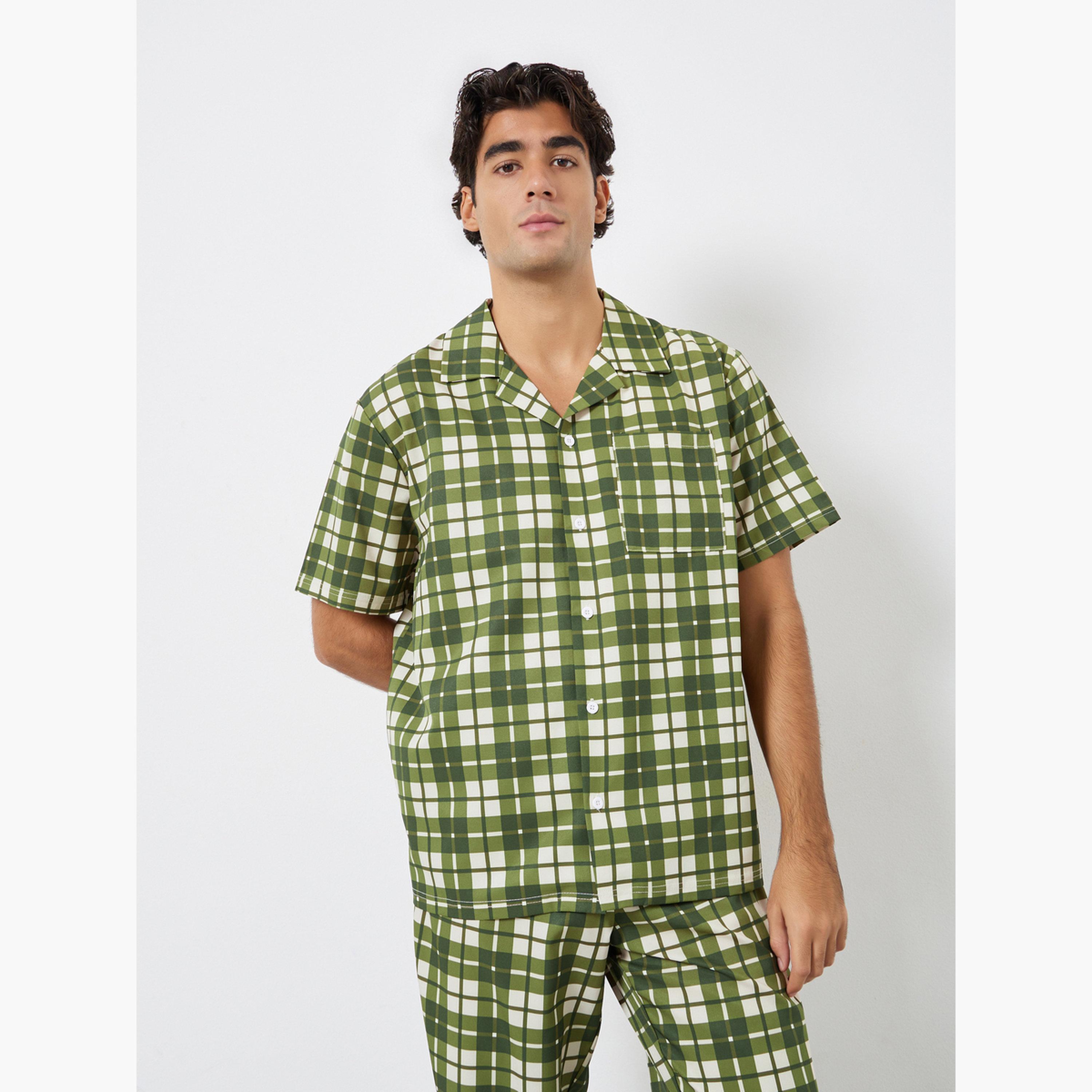 Styli Men Checked Relaxed Fit Shirt and Pyjama Set-men-clothing-nightwear-sets-image-2