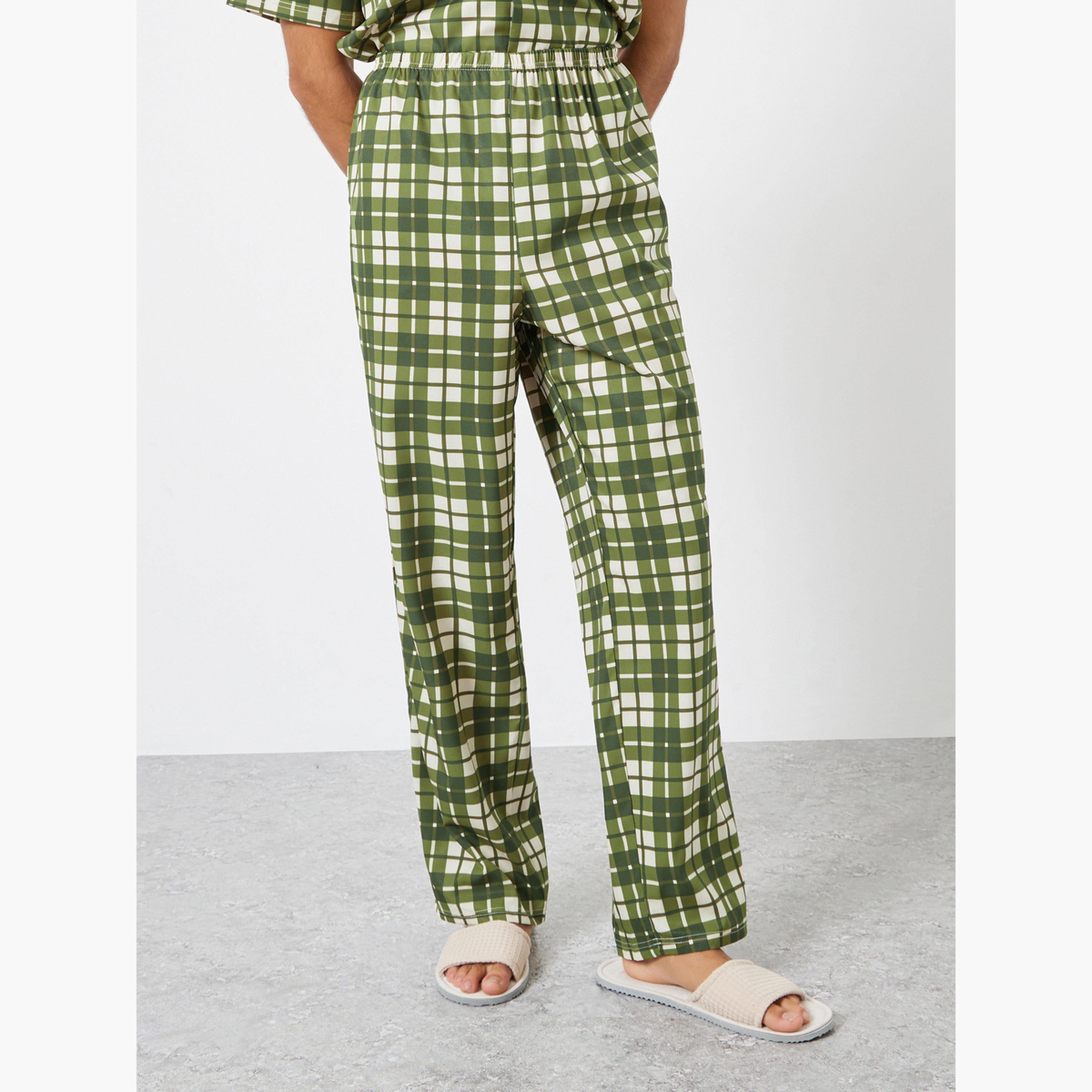 Styli Men Checked Relaxed Fit Shirt and Pyjama Set-men-clothing-nightwear-sets-image-4